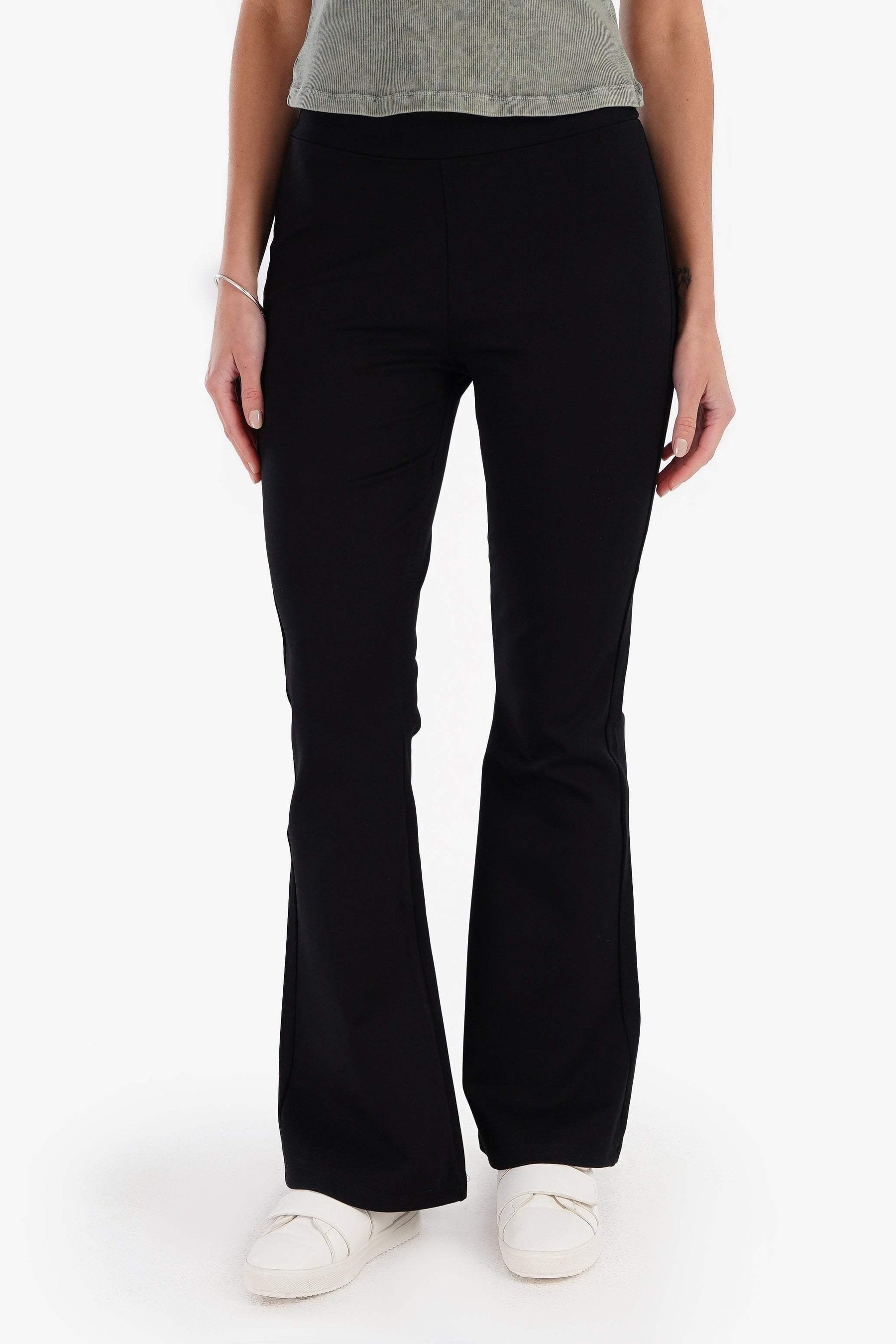 Black Pull On Flare Pants - Carina - كارينا