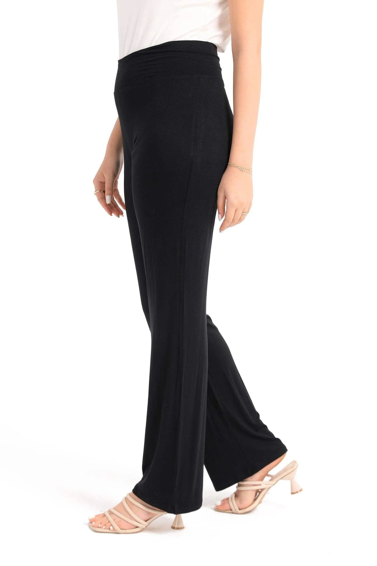 Black Straight Cut Pants - Carina - كارينا