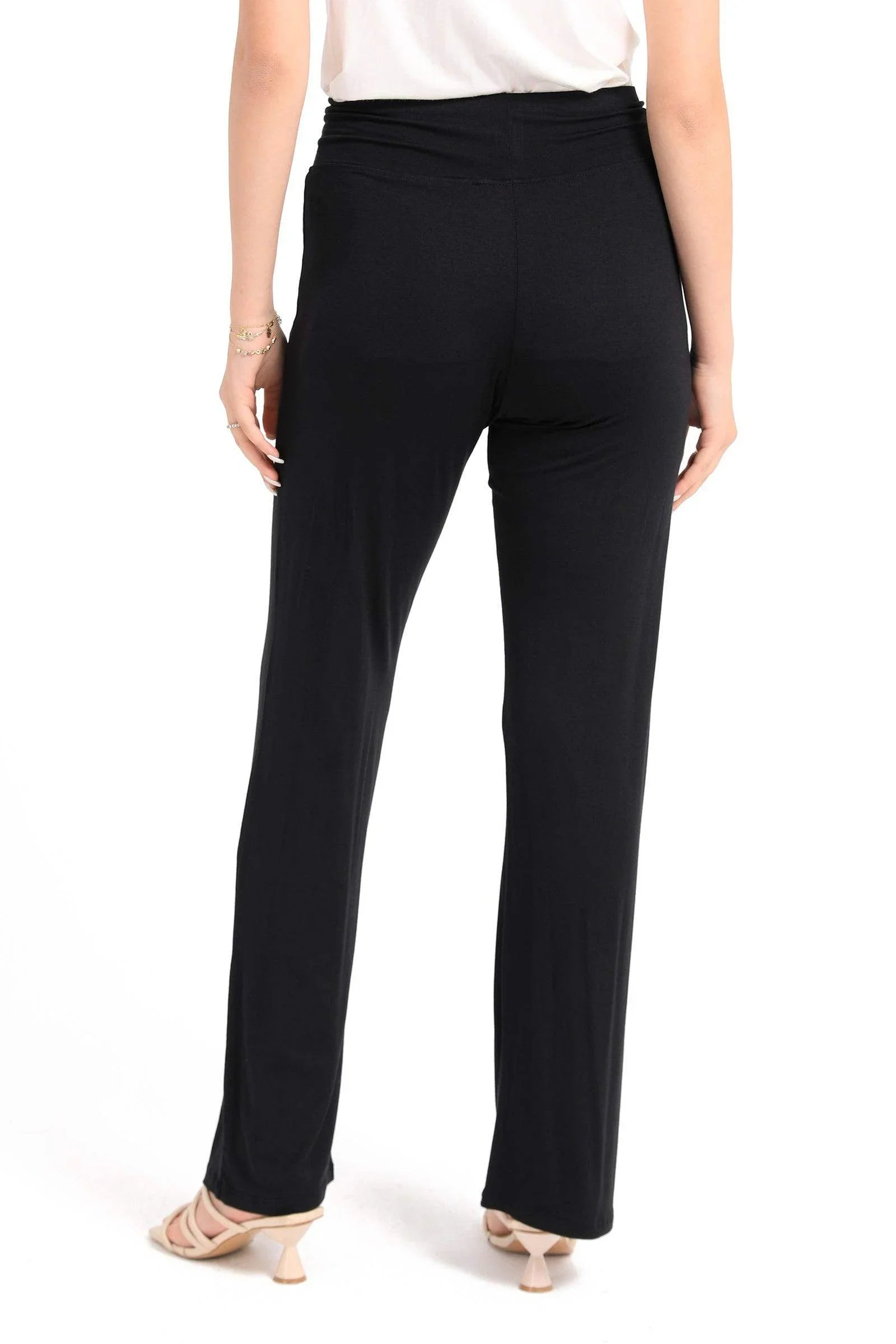 Black Straight Cut Pants - Carina - كارينا