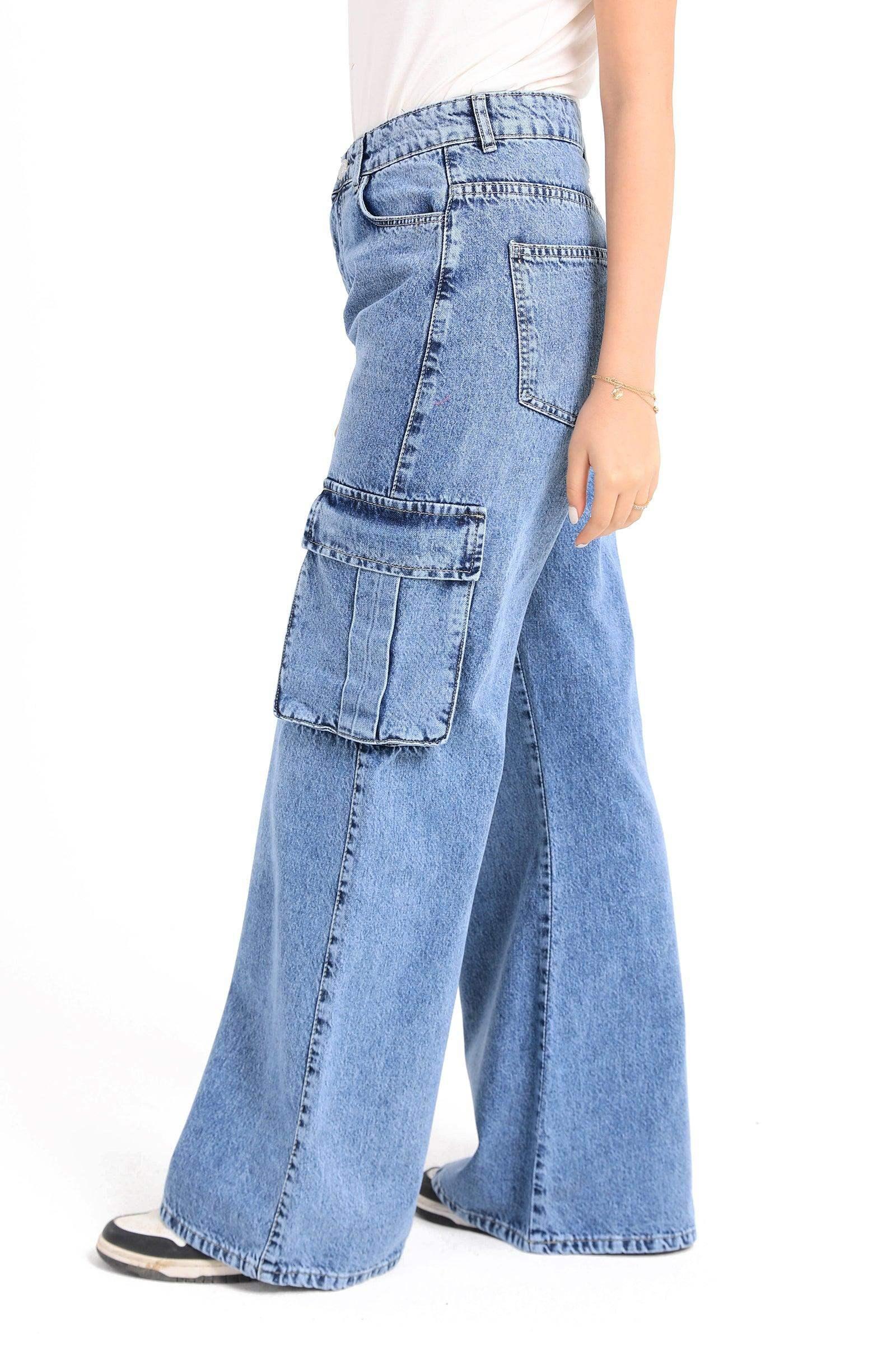 Cargo Jeans with Side Pockets - Carina - كارينا