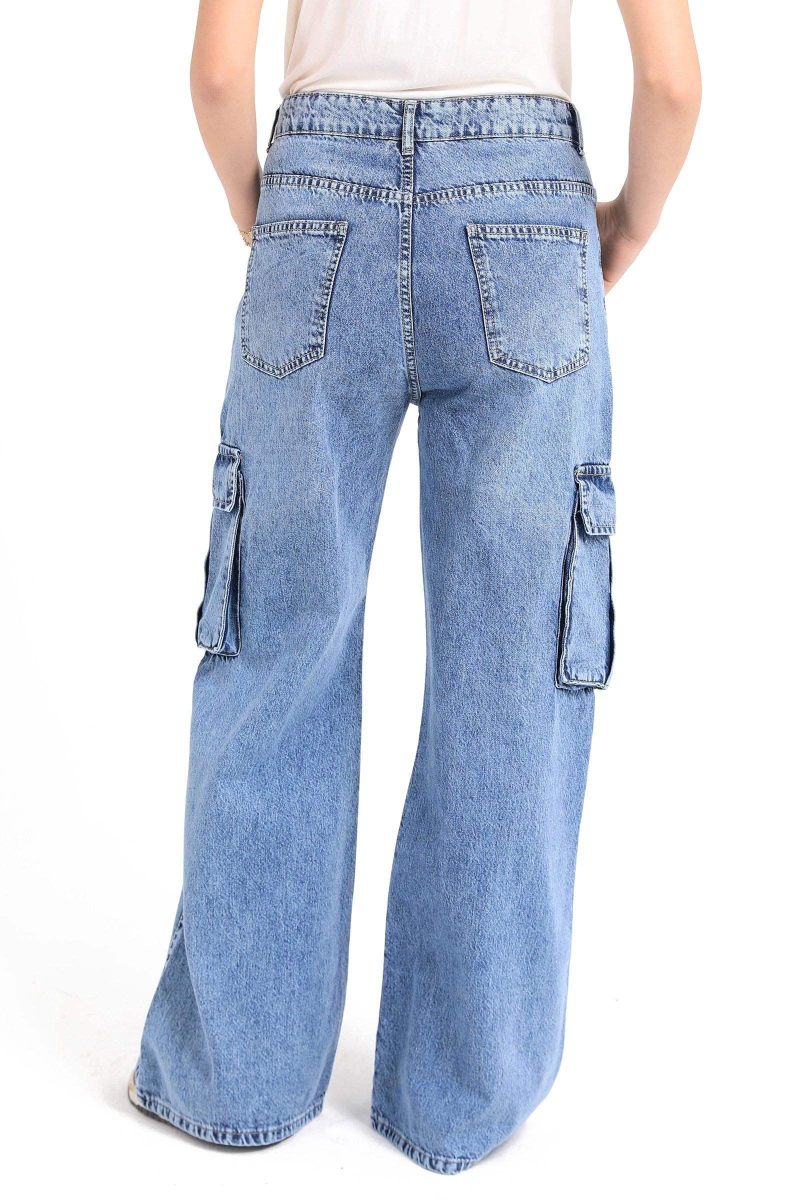 Cargo Jeans with Side Pockets - Carina - كارينا