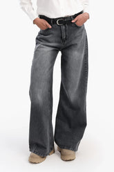 بنطلون جينز وايد ليج