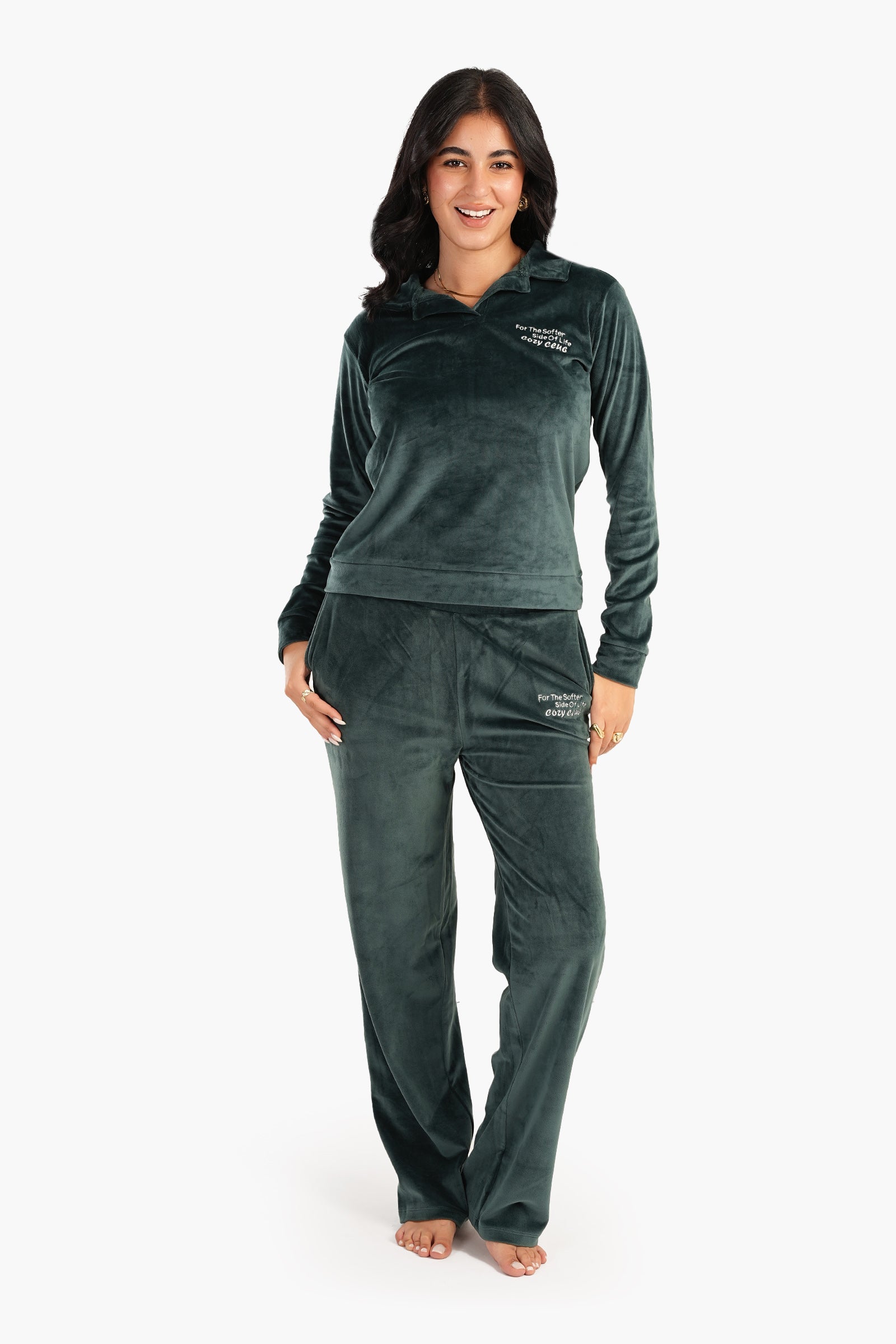 Collared pajamas set sale