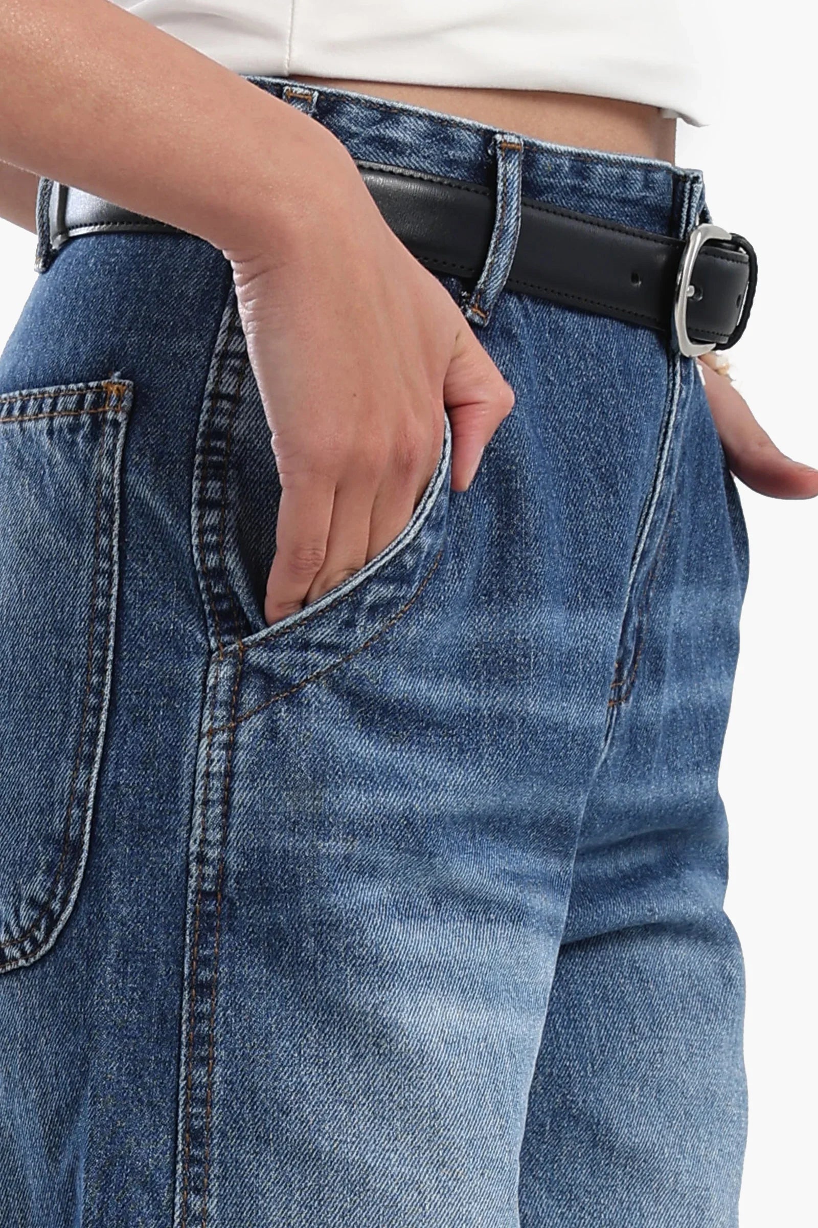 High Waist Washed Jeans