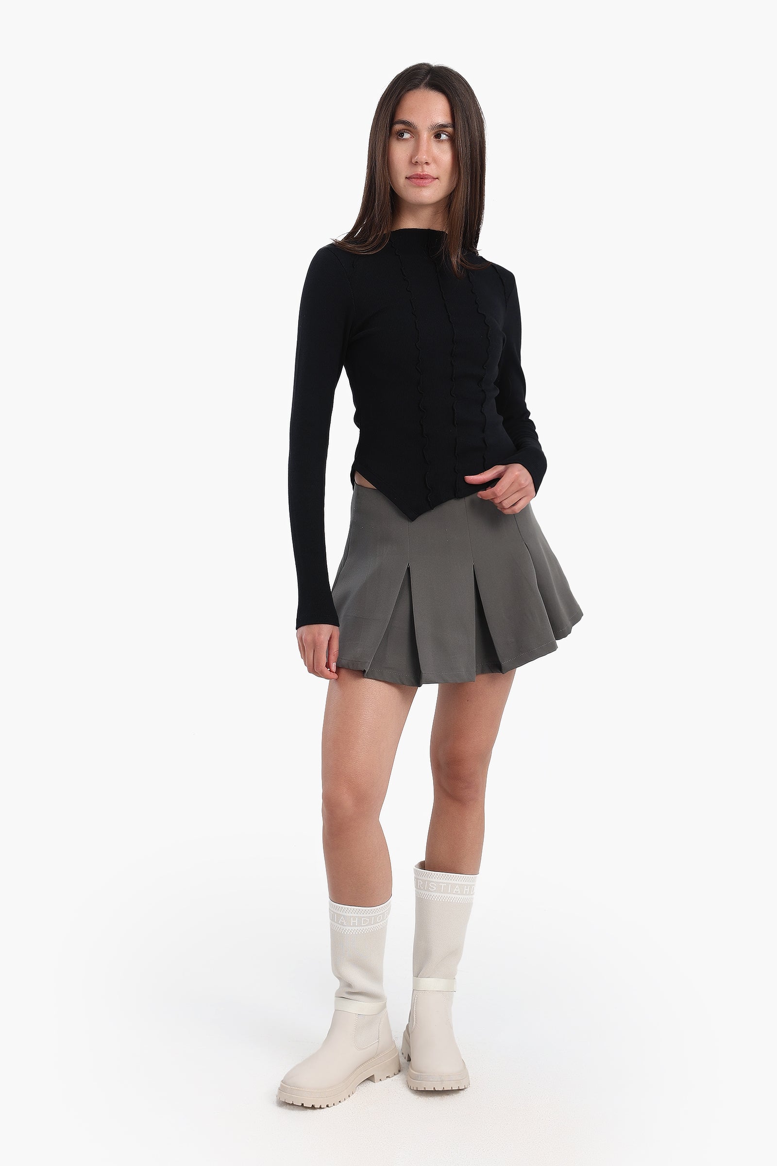 Asymmetrical Frilled Top