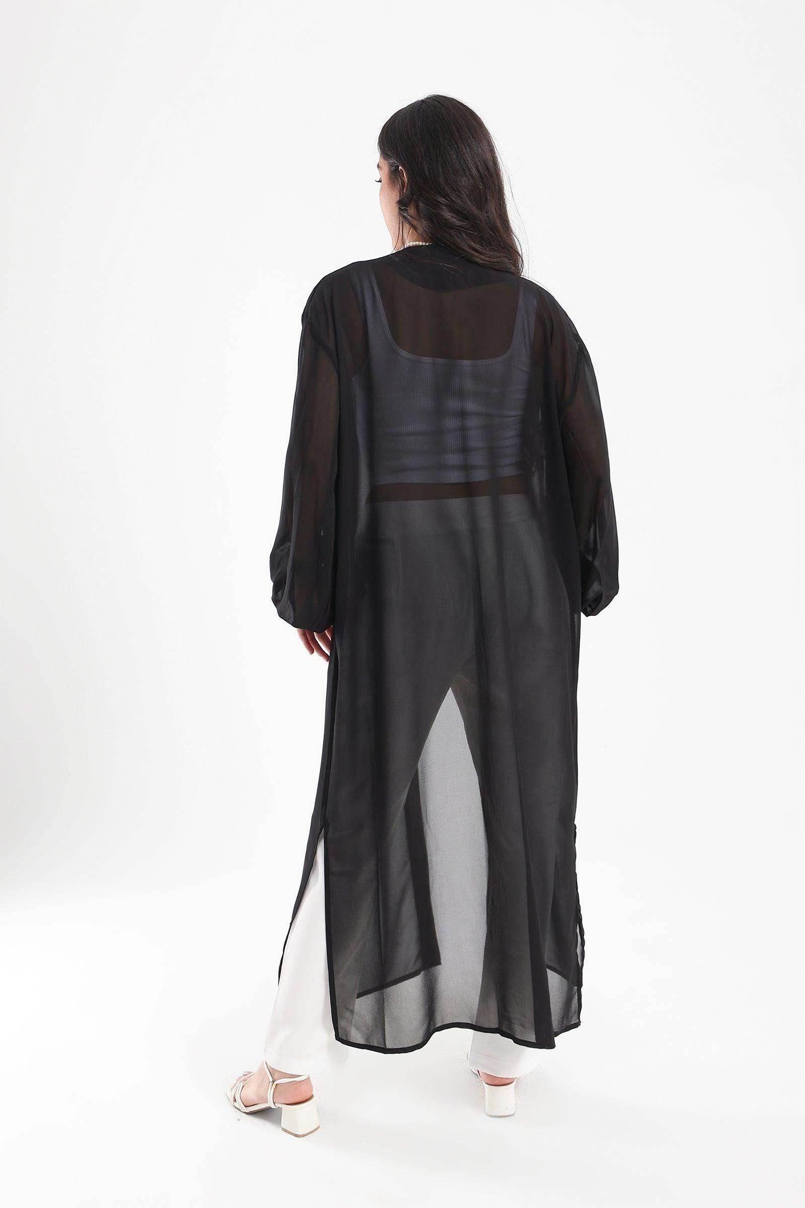 Chiffon Kimono with Side Slits - Carina - كارينا