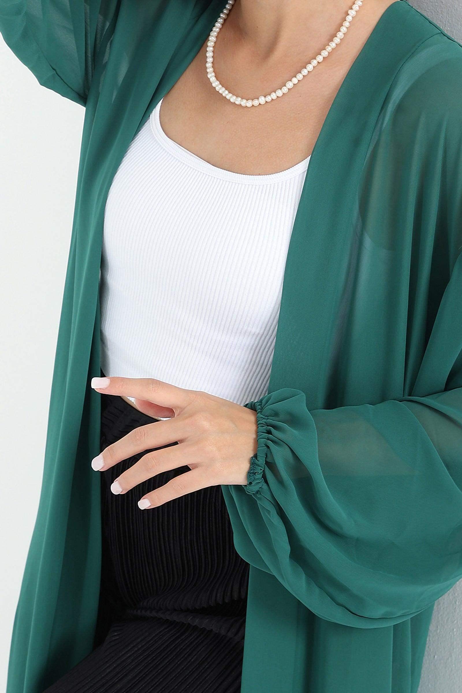 Chiffon Kimono with Side Slits - Carina - كارينا