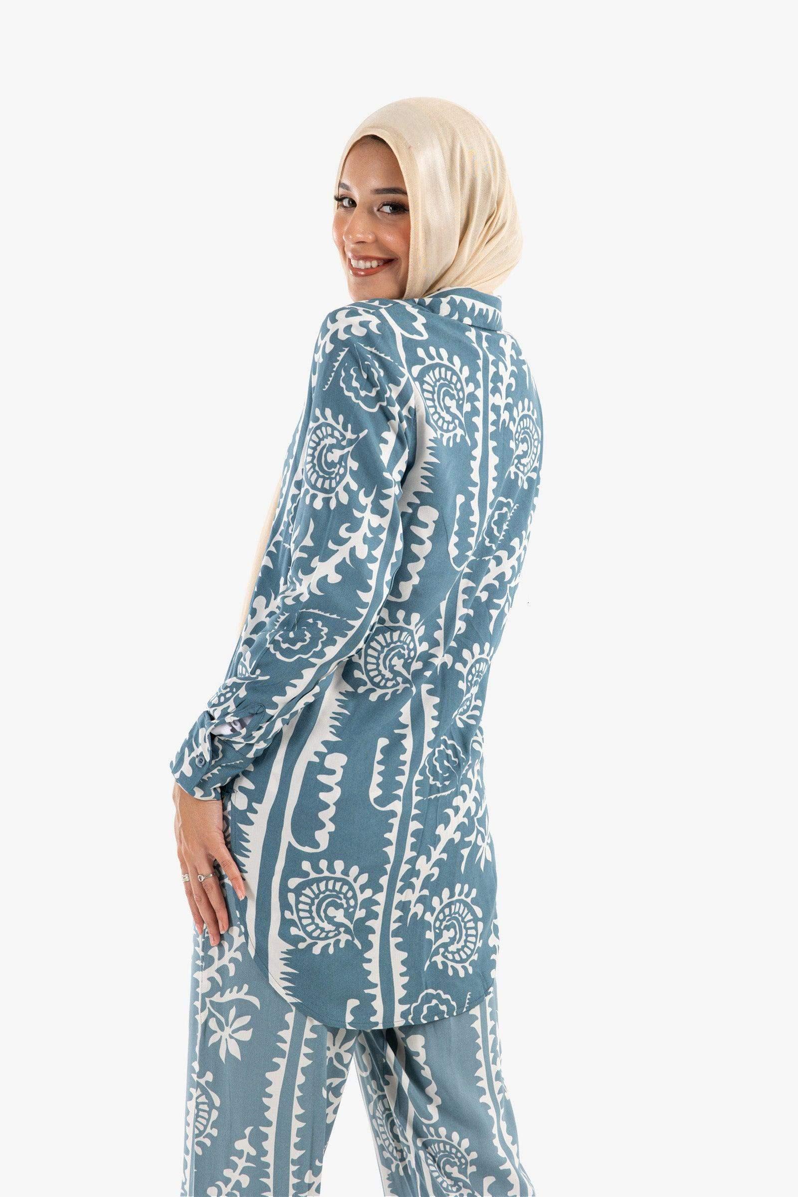 Collared Neck Lounge Shirt - Carina - كارينا