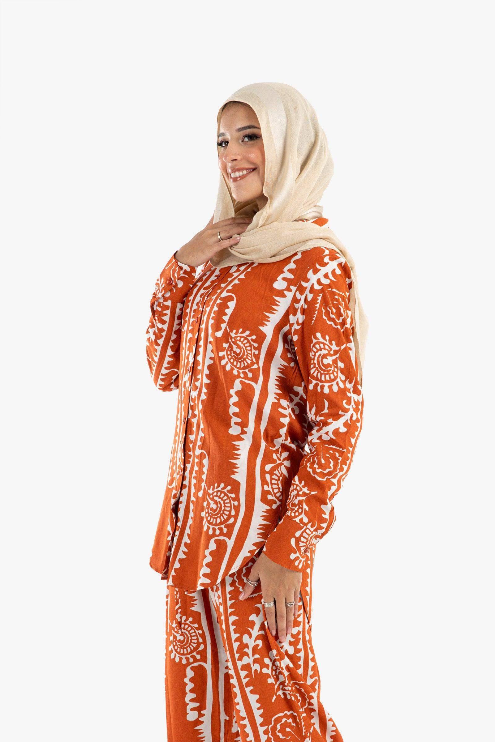 Collared Neck Lounge Shirt - Carina - كارينا
