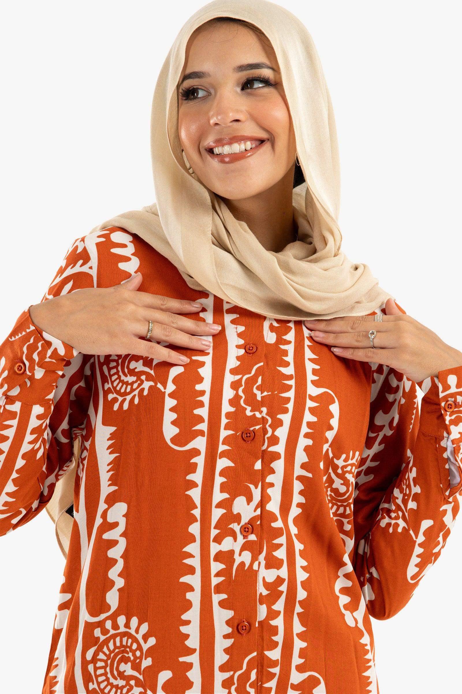 Collared Neck Lounge Shirt - Carina - كارينا
