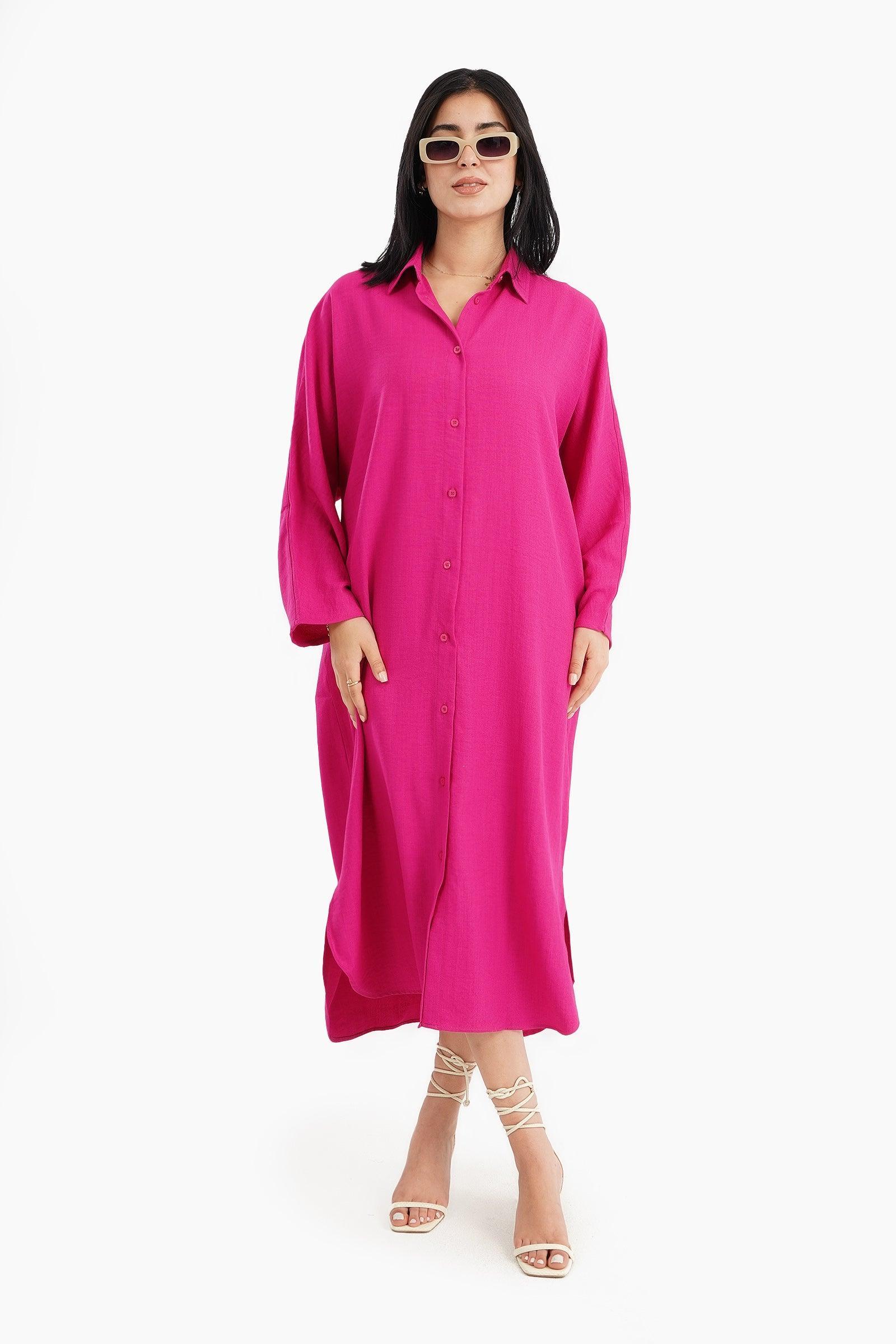 Collared Neck Shirt Dress - Carina - كارينا