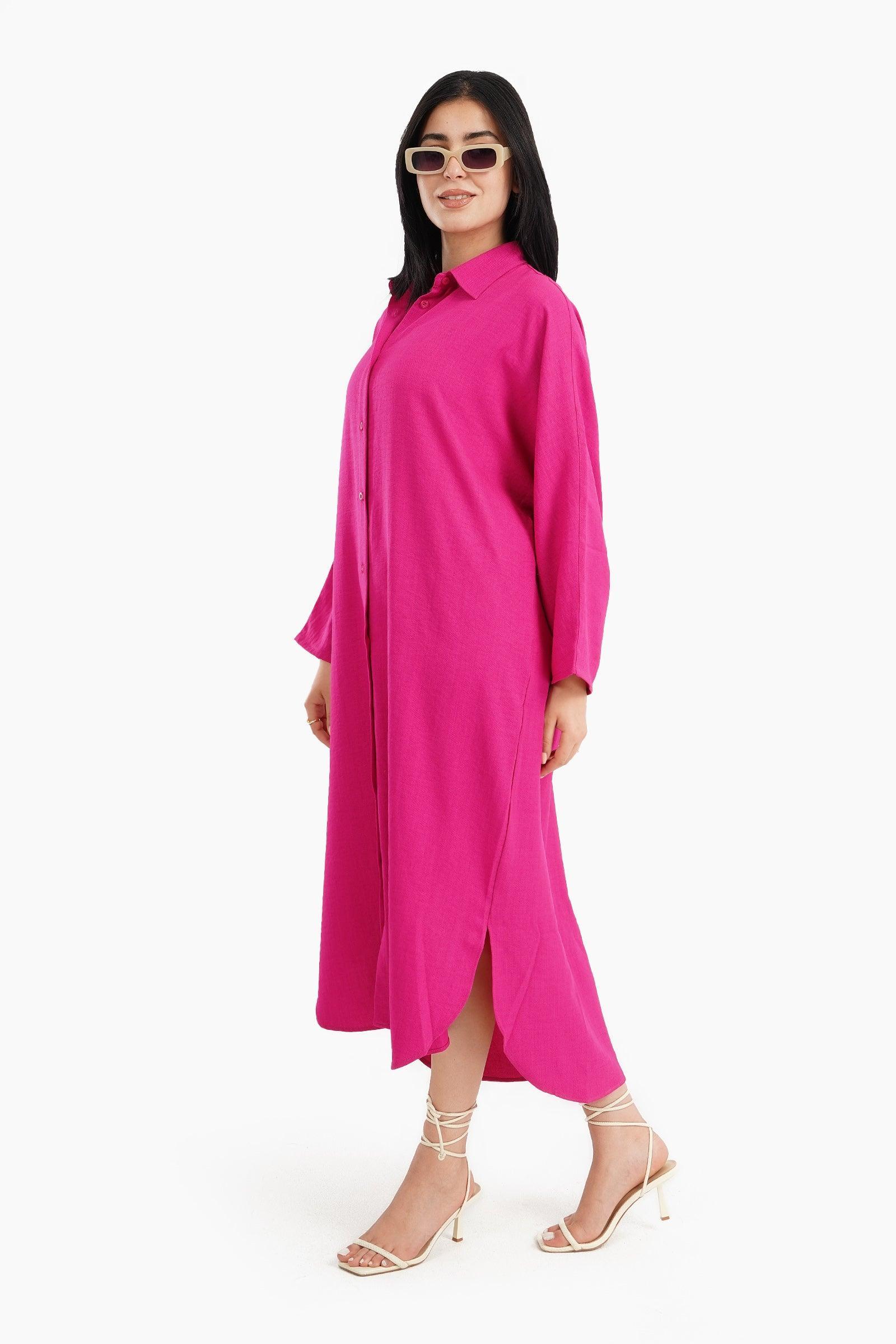 Collared Neck Shirt Dress - Carina - كارينا