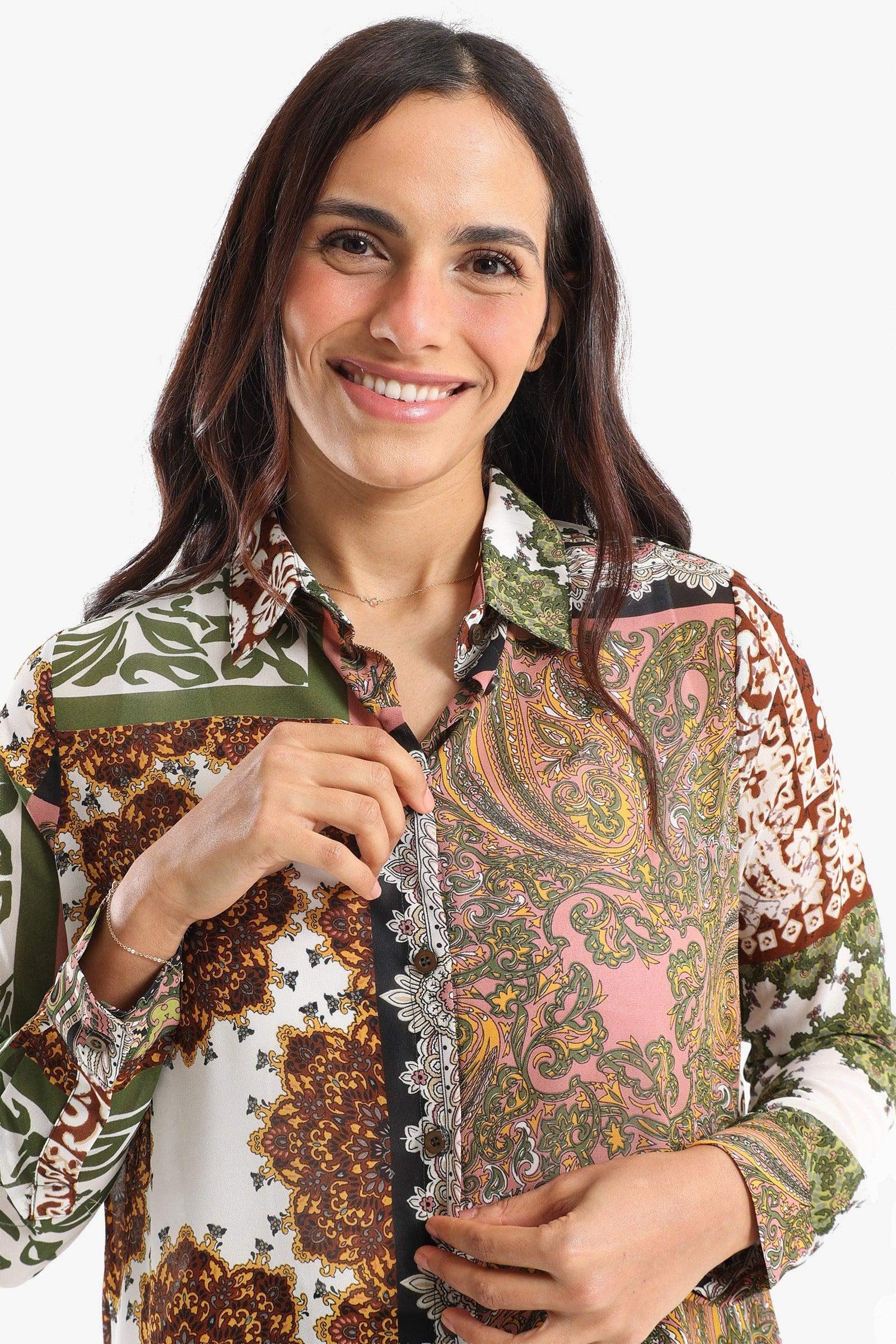 Colored Chiffon Long Shirt - Carina - كارينا
