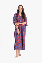 Colored V-Neck Dress - Carina - كارينا