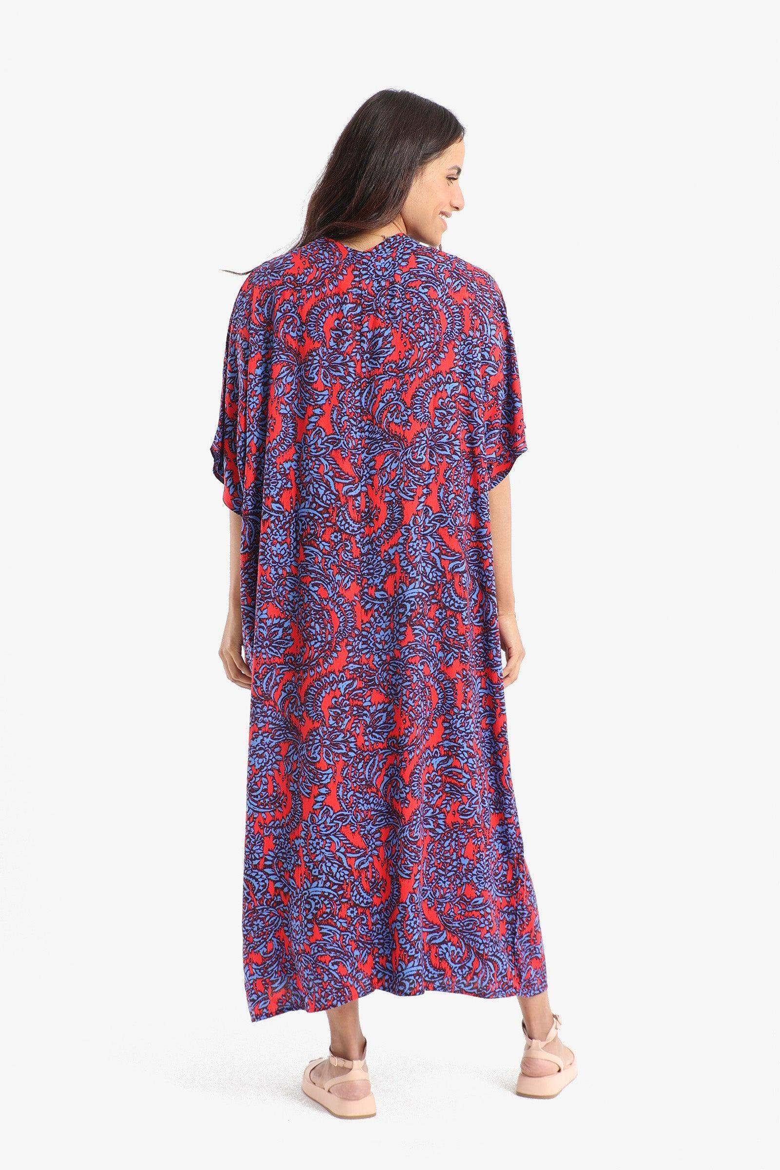 Colored V-Neck Dress - Carina - كارينا