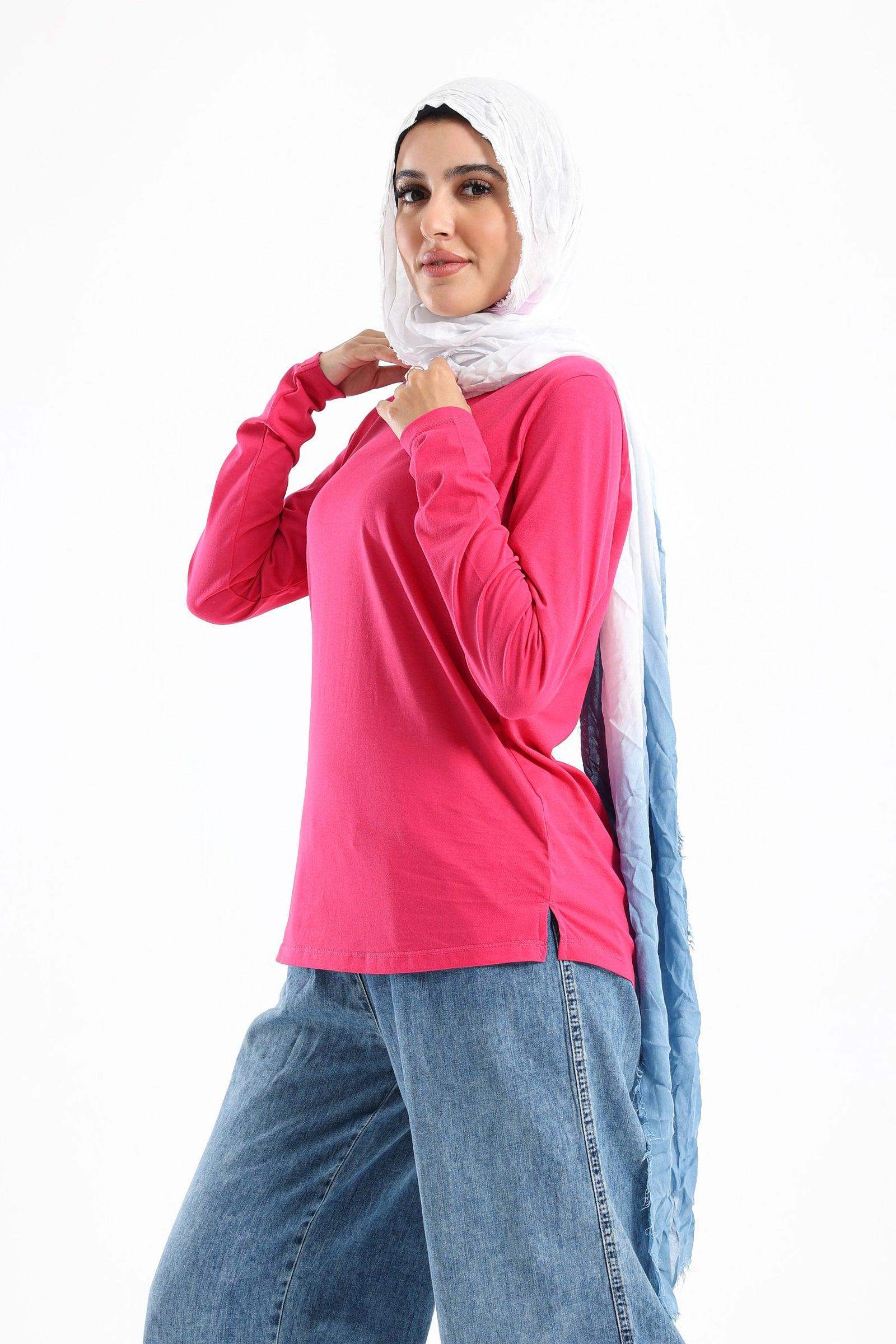 Cotton Round Neck T-Shirt - Carina - كارينا