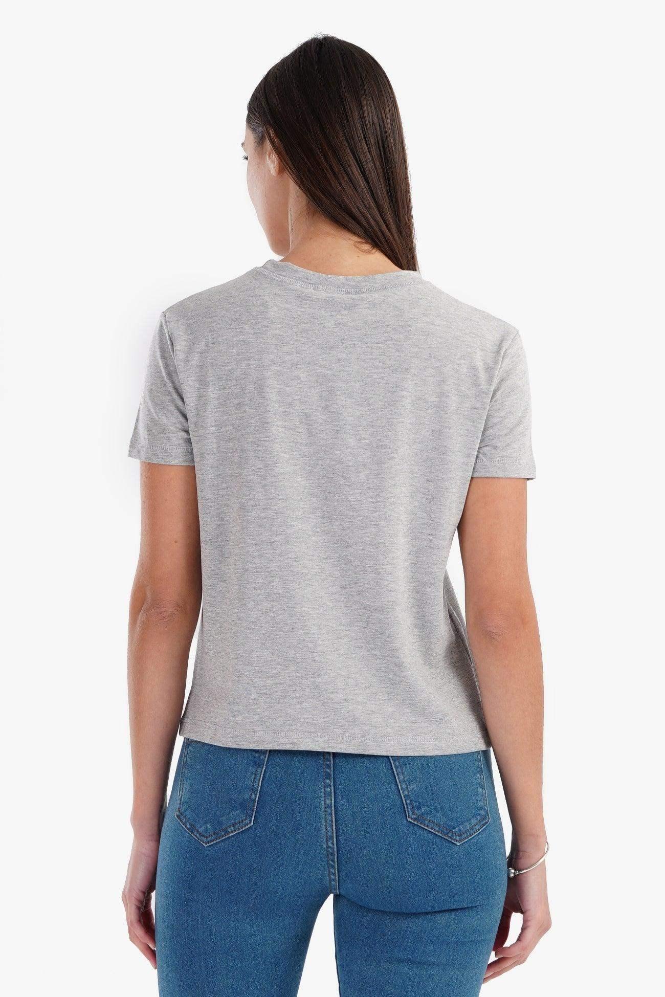 Cotton T-Shirt with Chest Pocket - Carina - كارينا