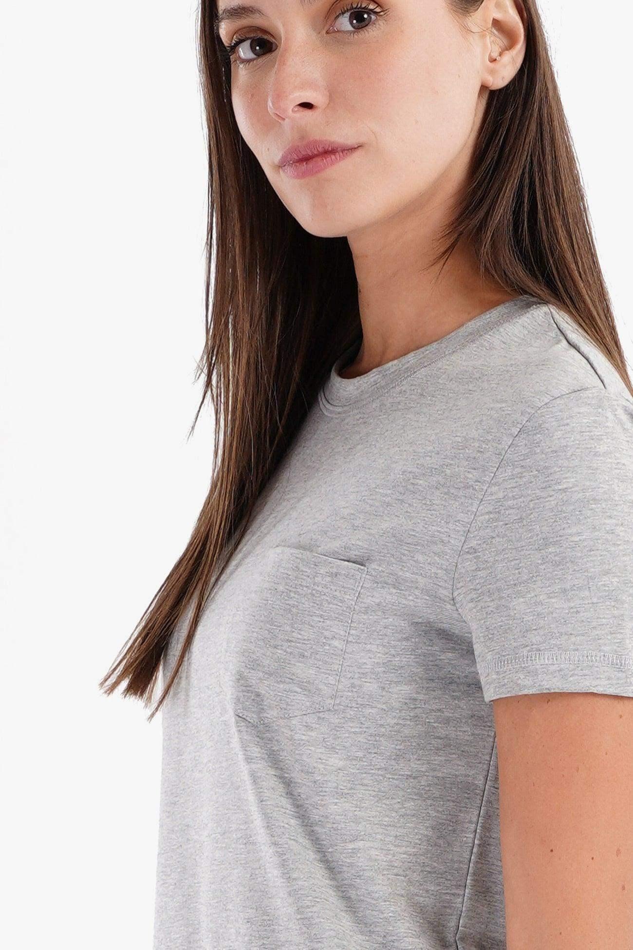 Cotton T-Shirt with Chest Pocket - Carina - كارينا