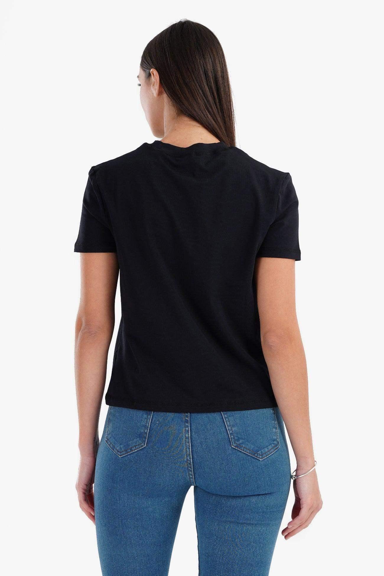 Cotton T-Shirt with Chest Pocket - Carina - كارينا