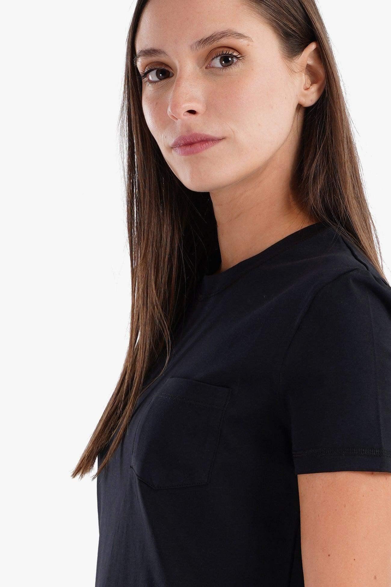 Cotton T-Shirt with Chest Pocket - Carina - كارينا