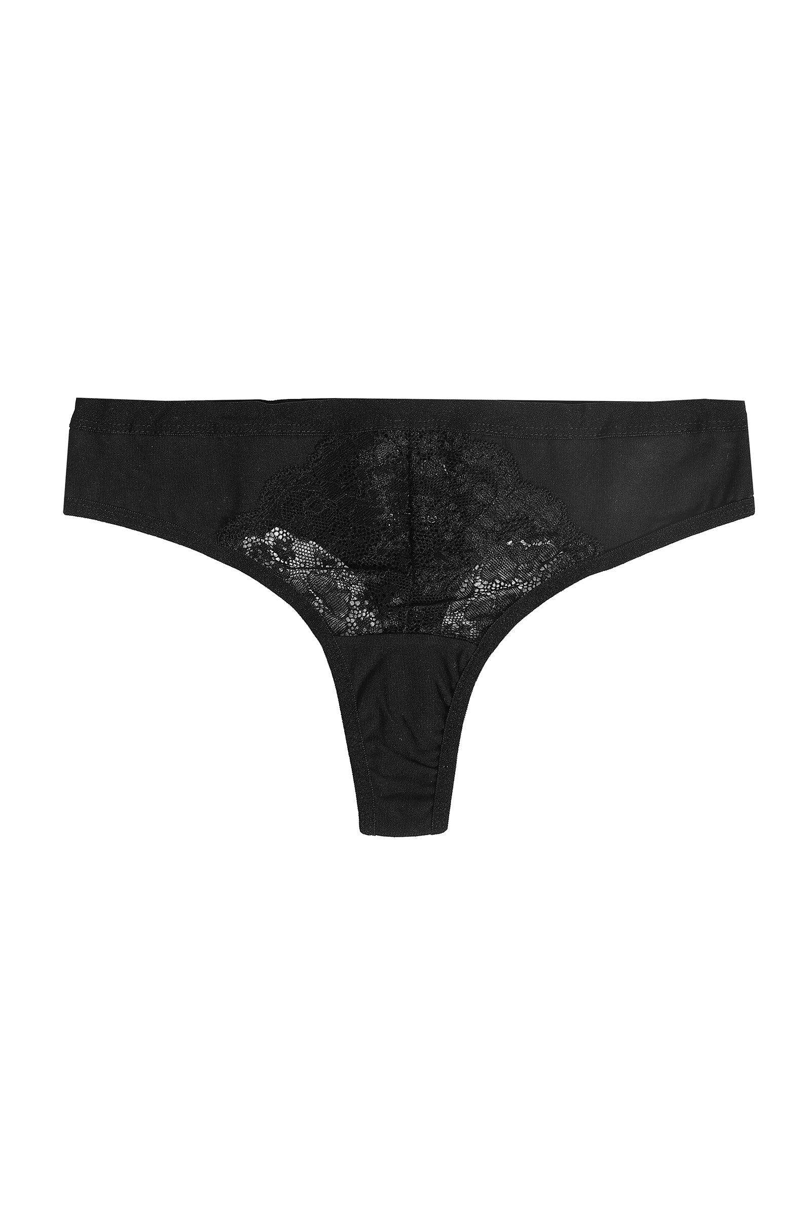 Cotton Thong Panty with Lace - Carina - كارينا