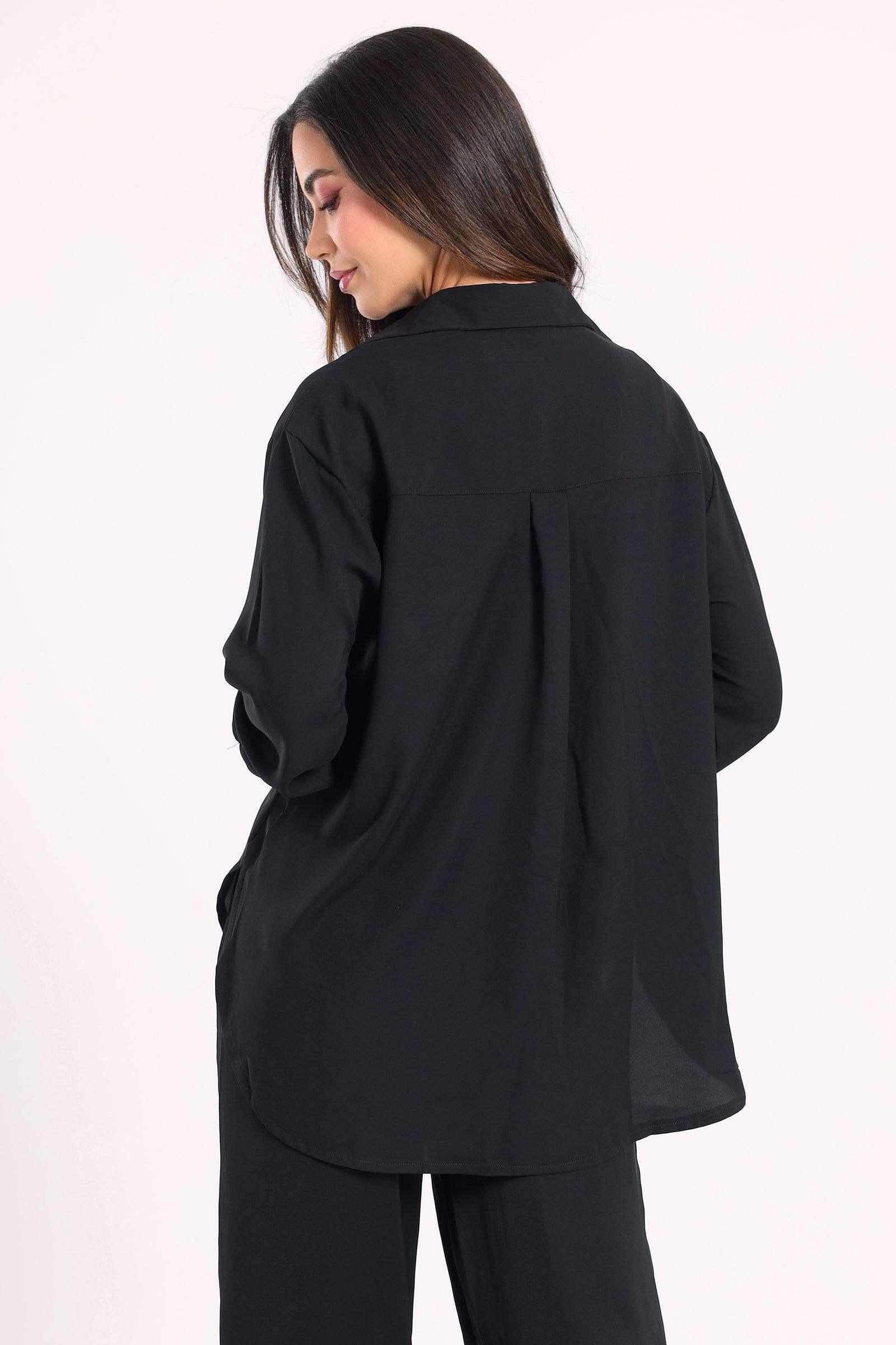 Crepe Shirt with Chest Pocket - Carina - كارينا