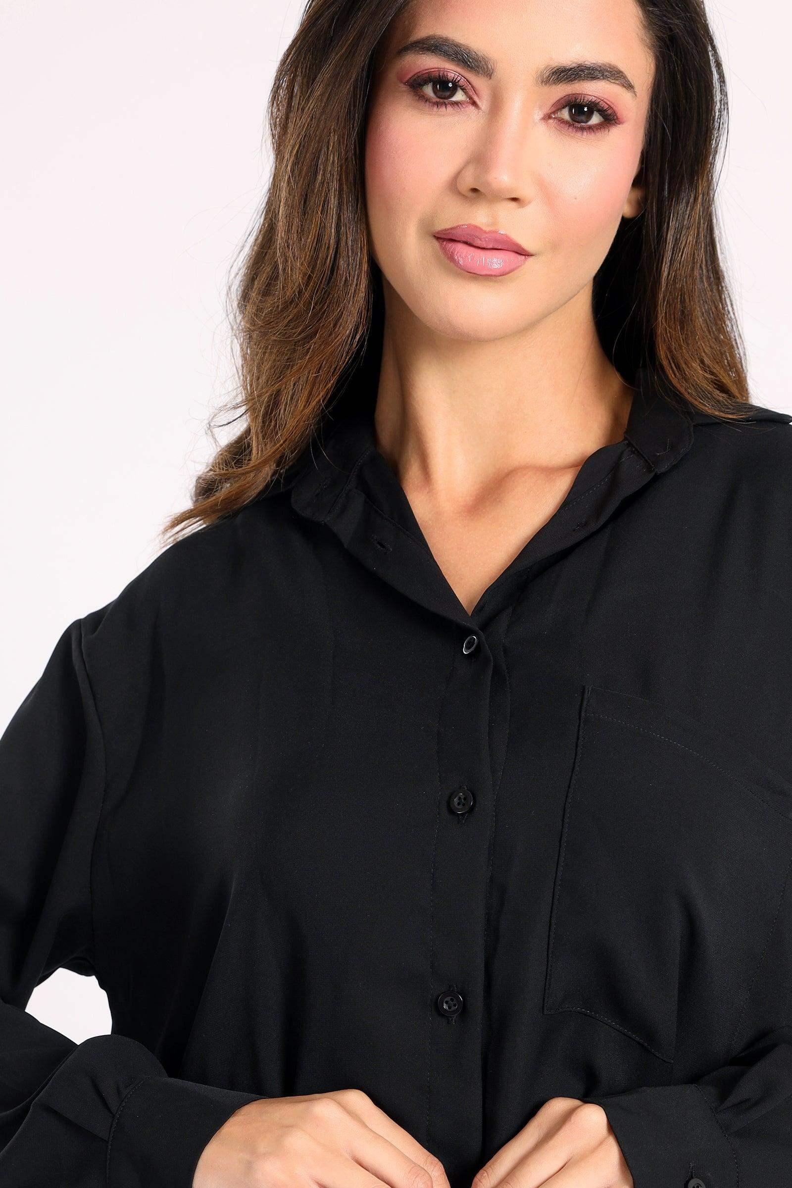 Crepe Shirt with Chest Pocket - Carina - كارينا