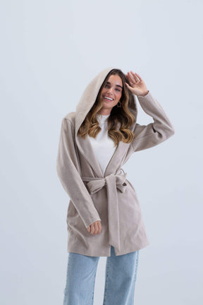 Draped Hooded Coat - Carina - كارينا