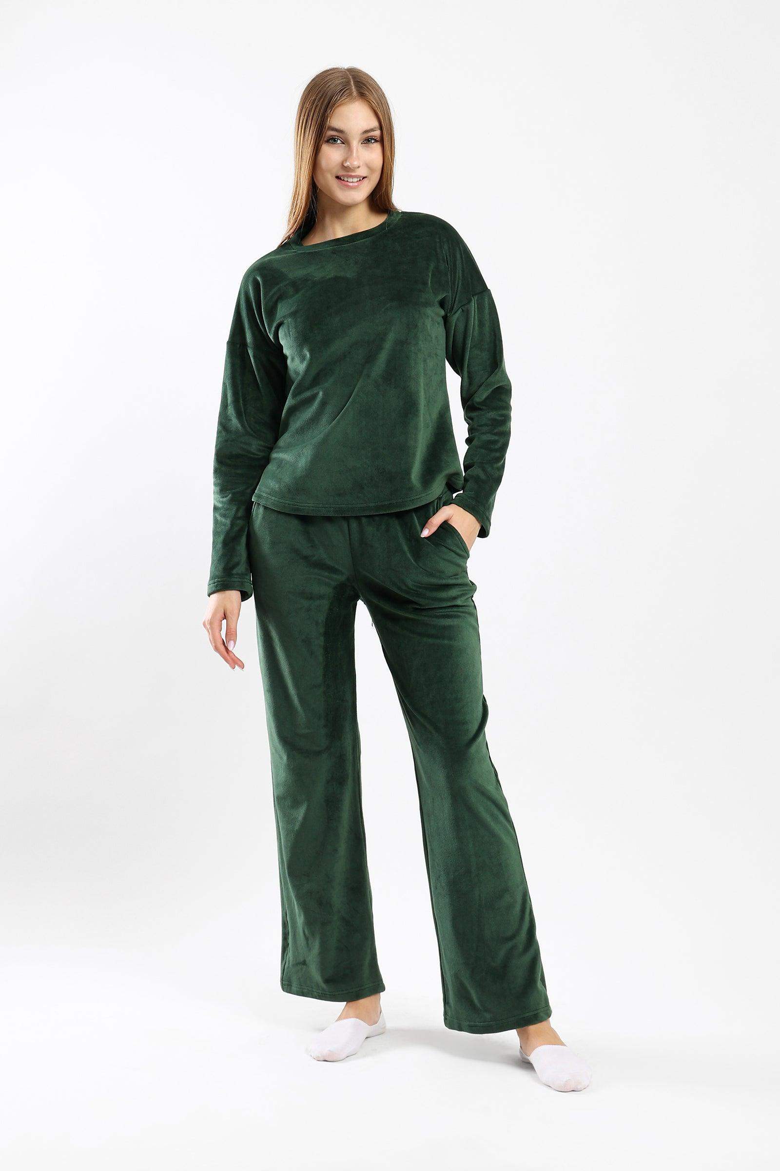 Fleece Solid Pyjama Set - Carina - كارينا