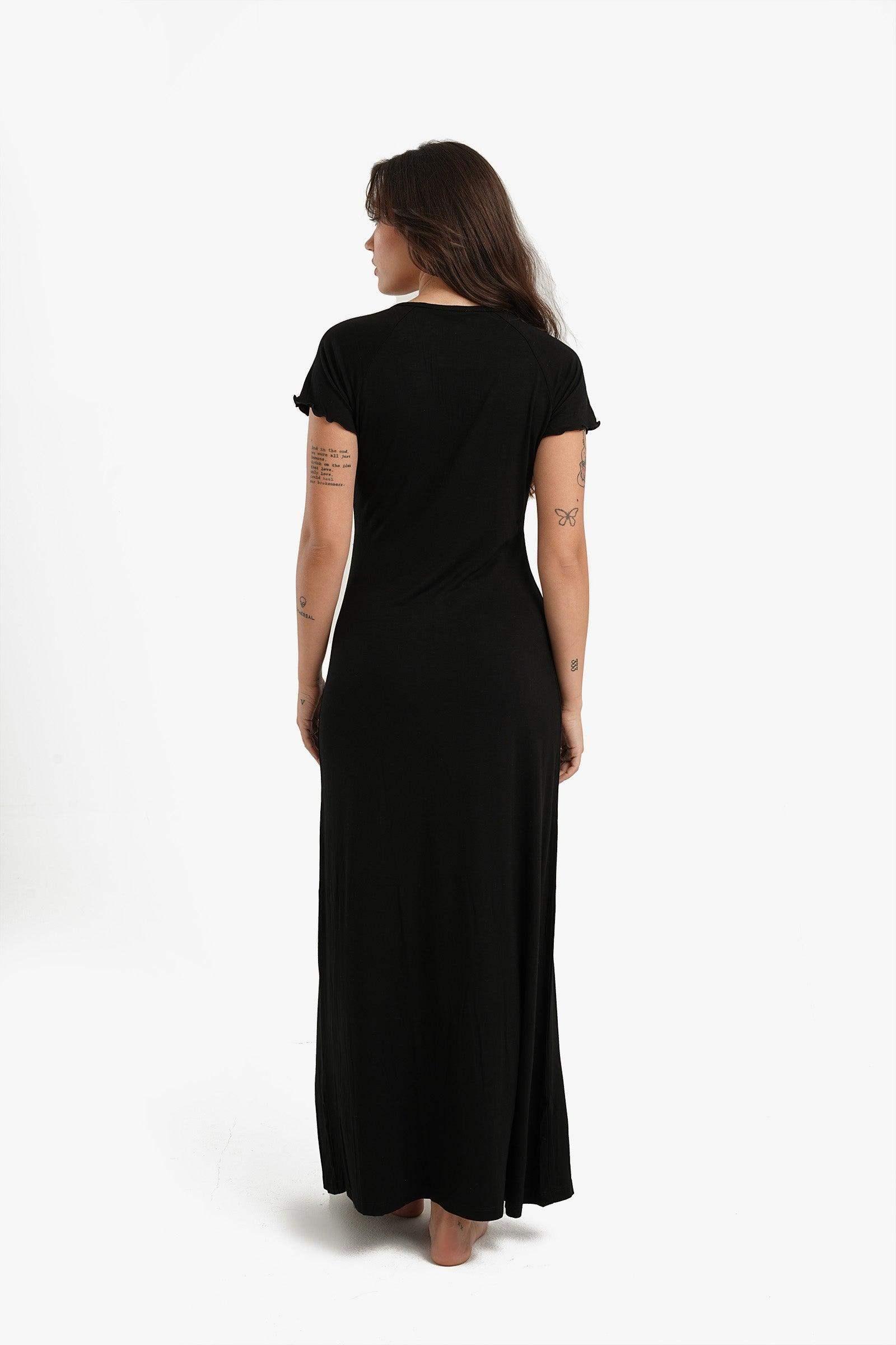 Frilled Short Sleeves Nightgown - Carina - كارينا