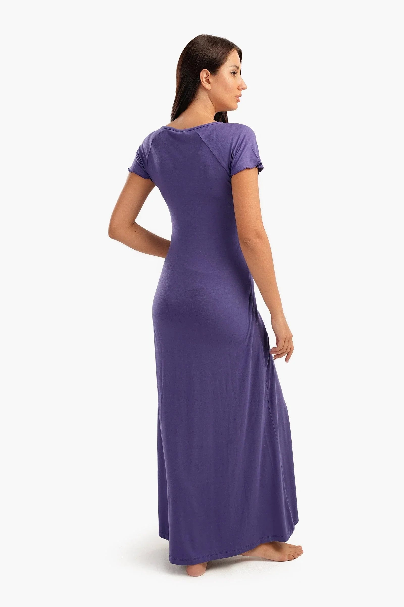 Frilled Short Sleeves Nightgown - Carina - كارينا