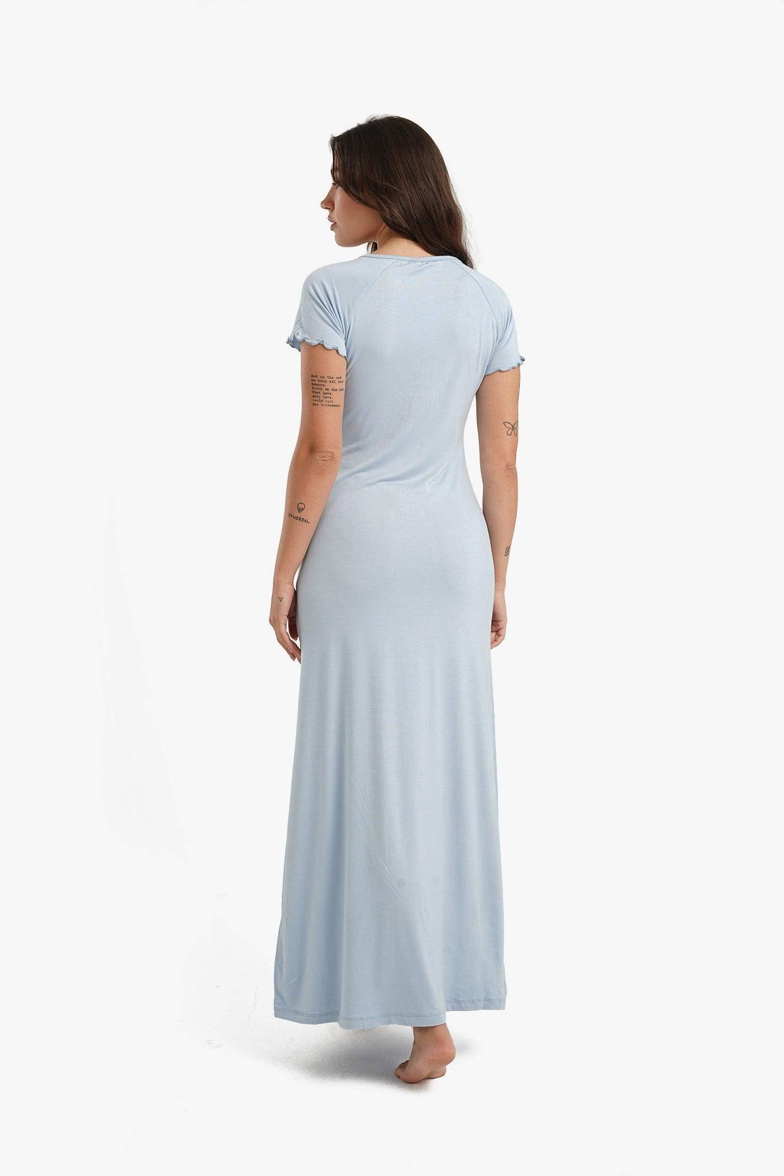Frilled Short Sleeves Nightgown - Carina - كارينا