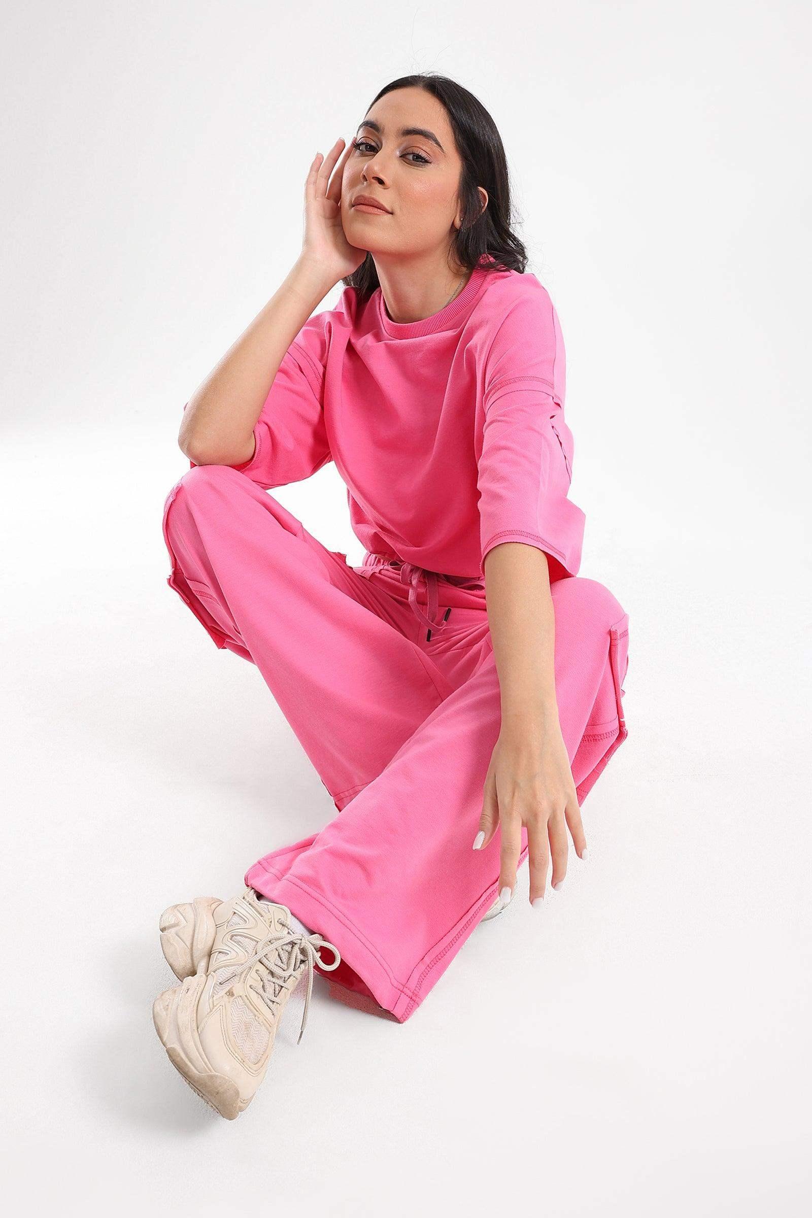 Fuchsia Cotton Lounge Joggers - Carina - كارينا
