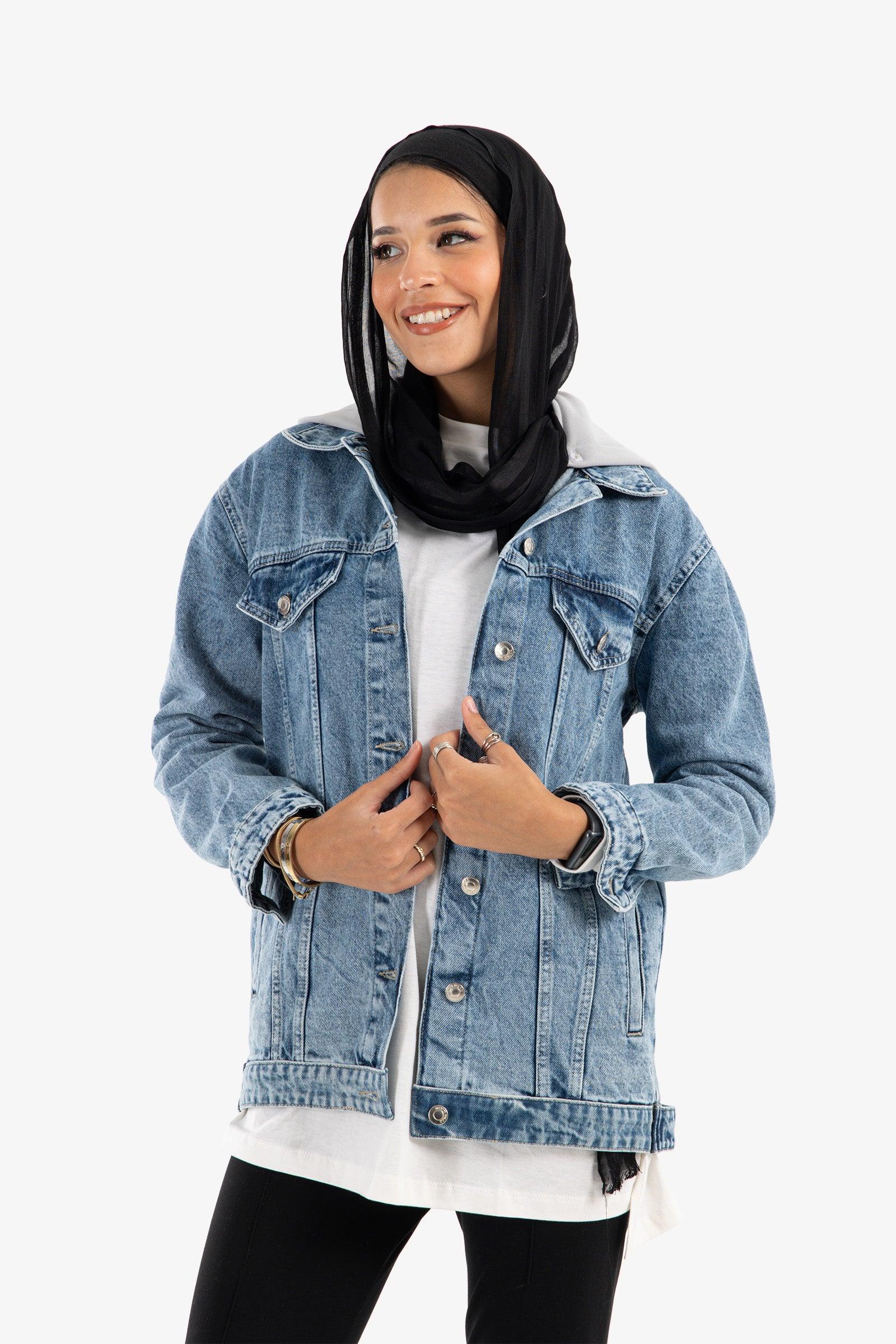 Hooded Denim Jacket - Carina - كارينا