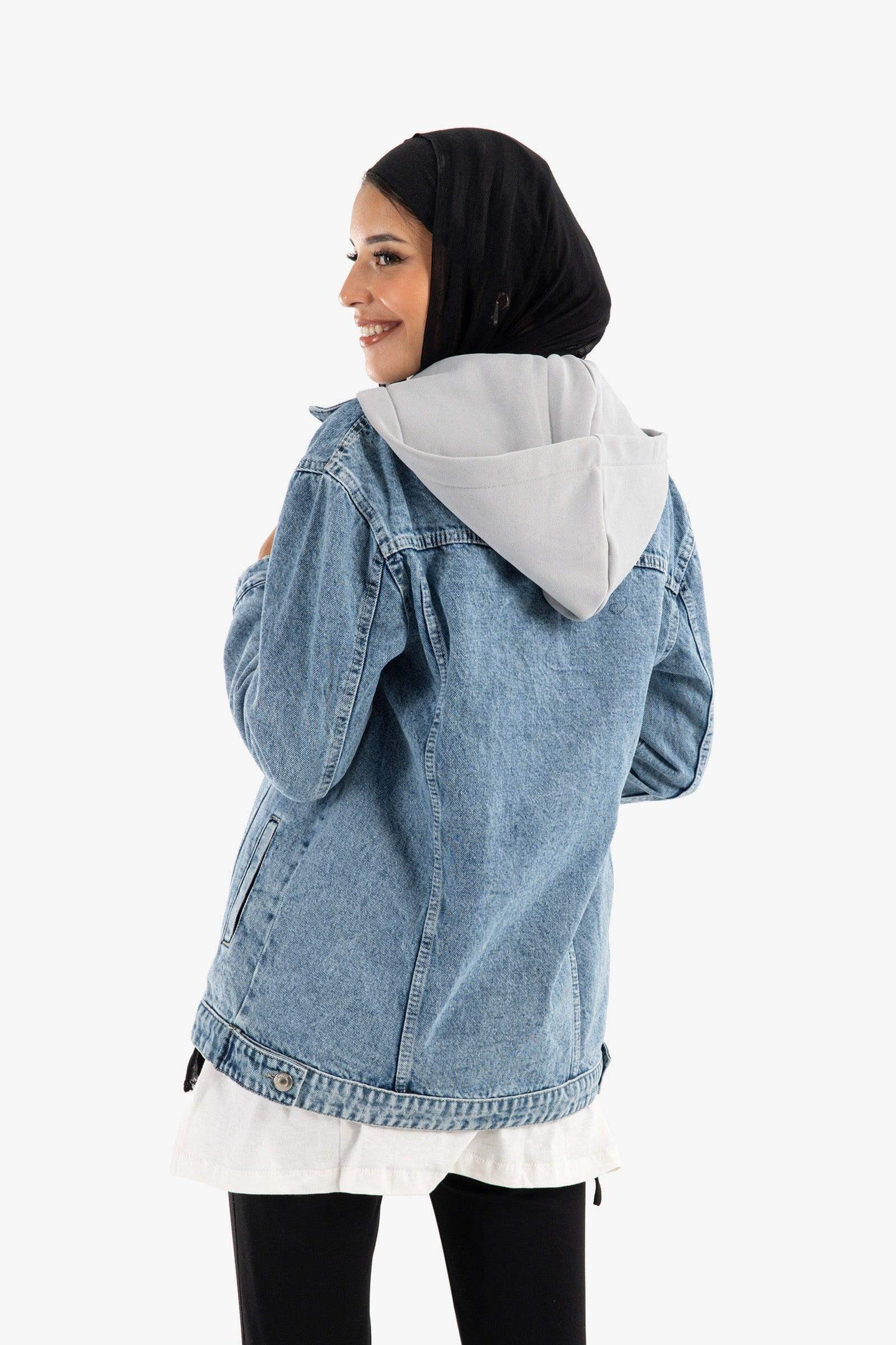 Hooded Denim Jacket - Carina - كارينا