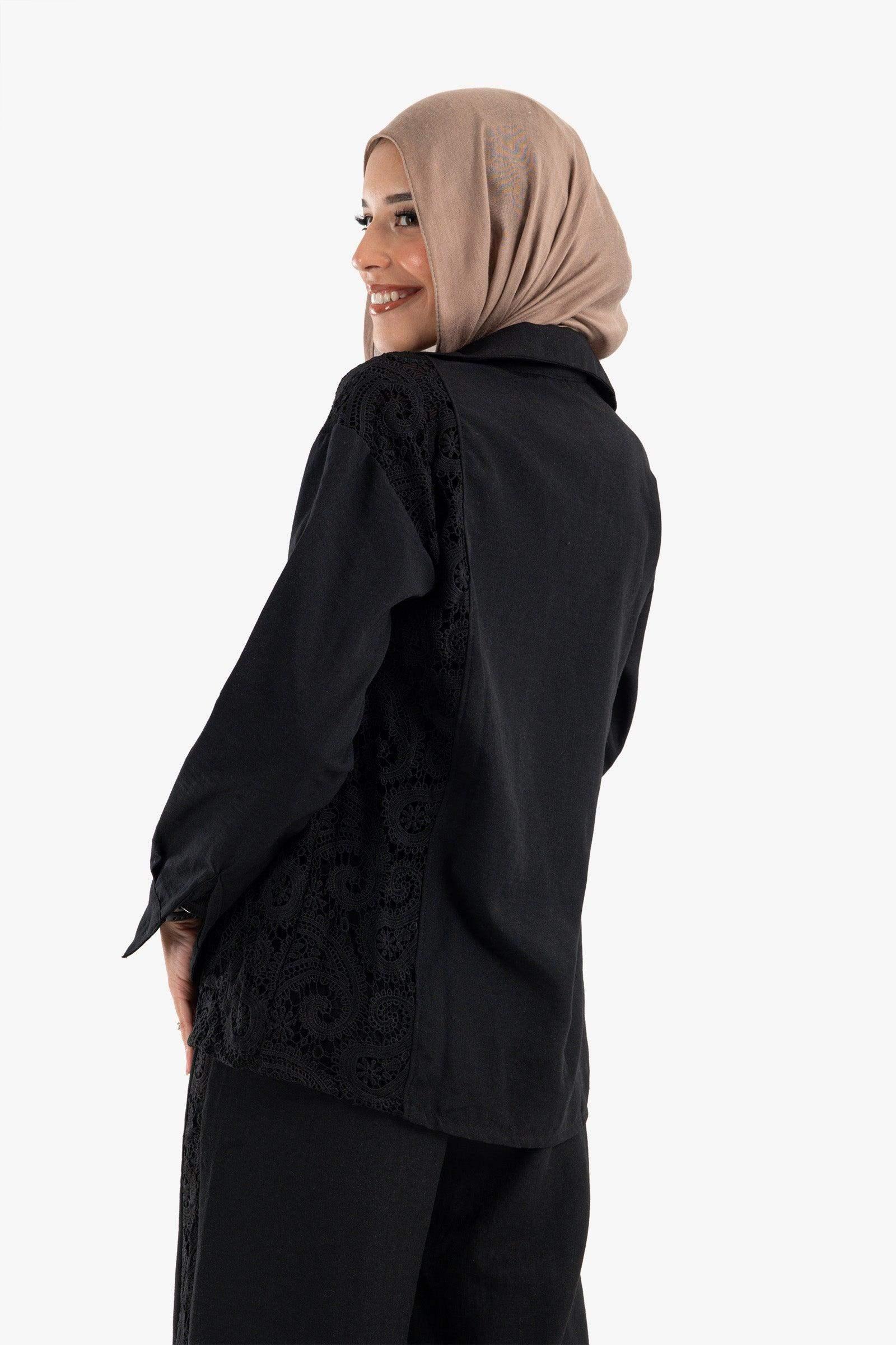 Linen Lounge Jacket with Embroidery - Carina - كارينا