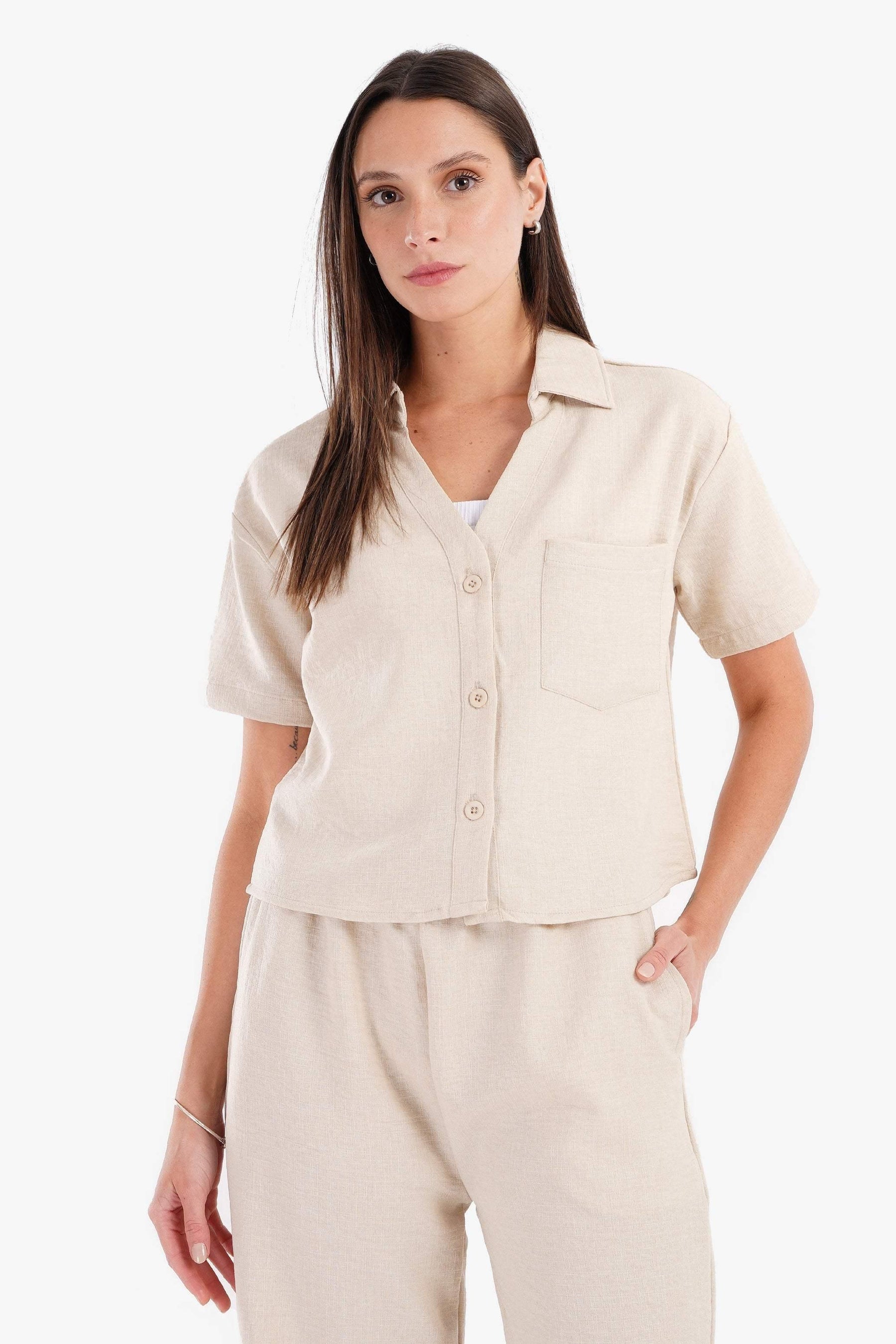 Linen Lounge Shirt - Carina - كارينا
