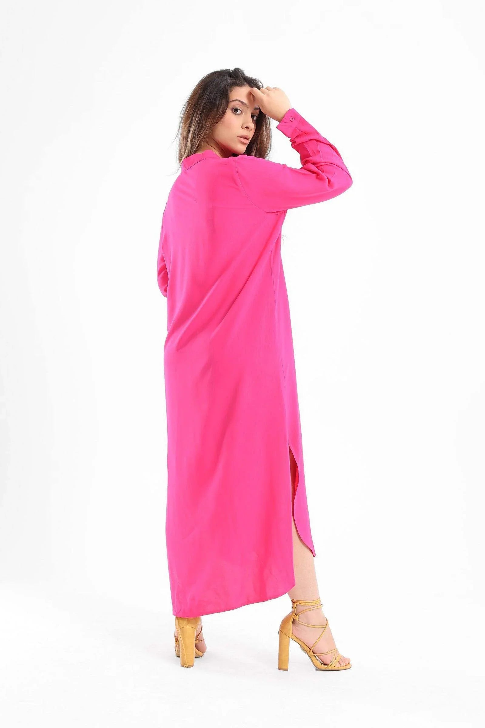 Mandarin Collar Shirt Dress - Carina - كارينا