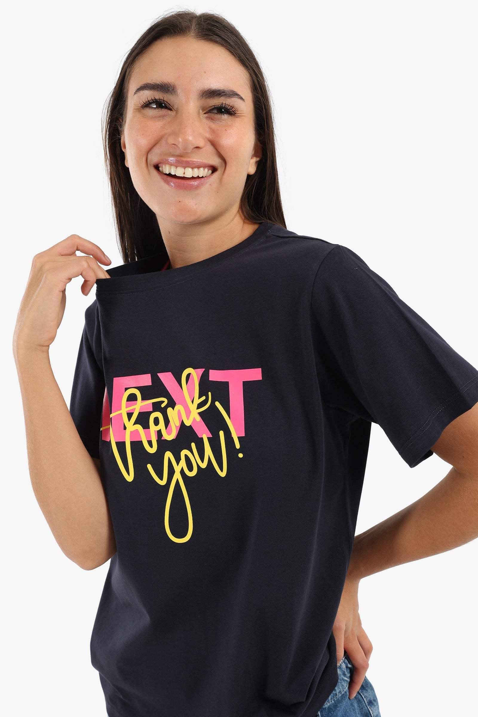 Navy Printed Lounge T-Shirt - Carina - كارينا