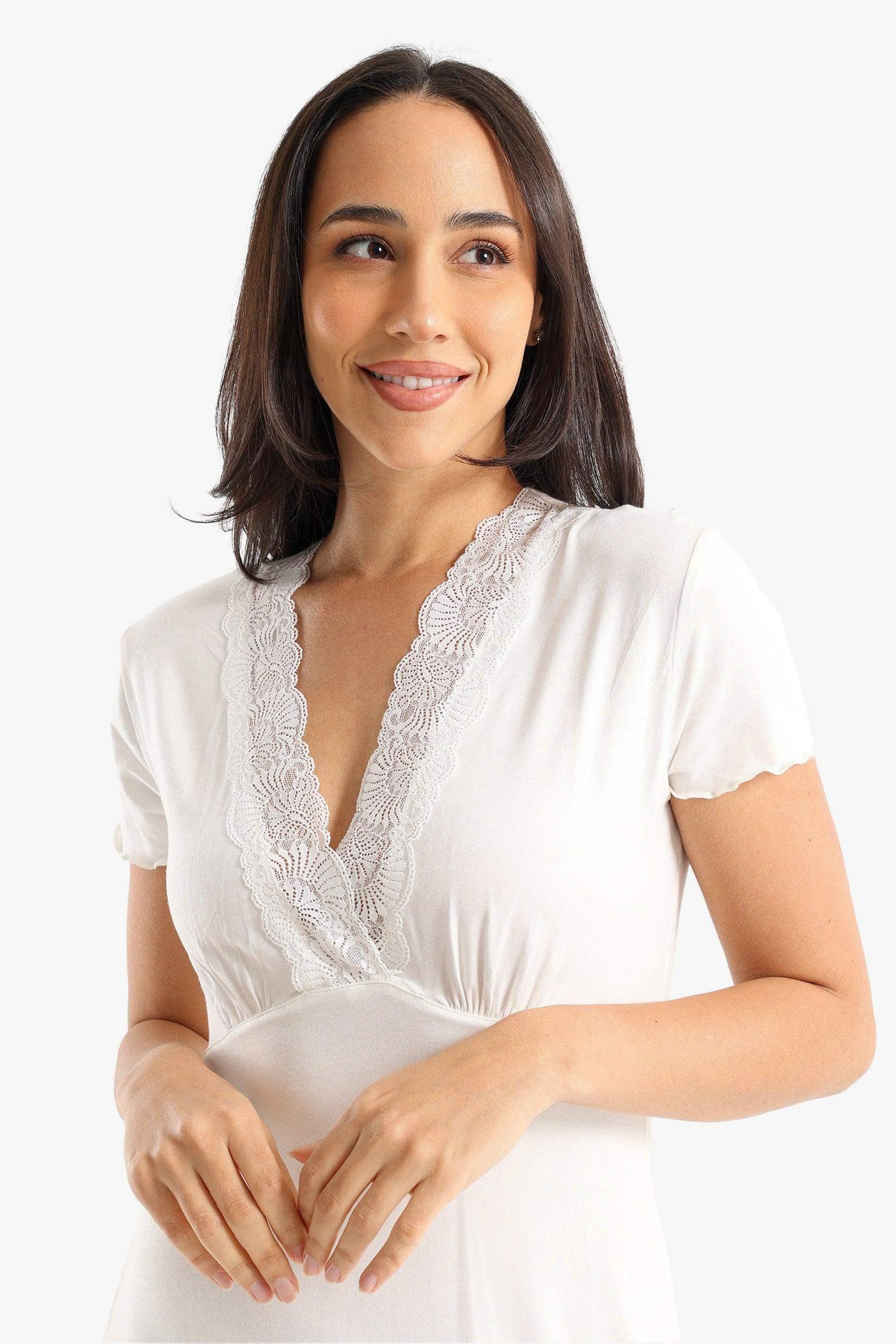 Nightgown with Frilled Edges - Carina - كارينا