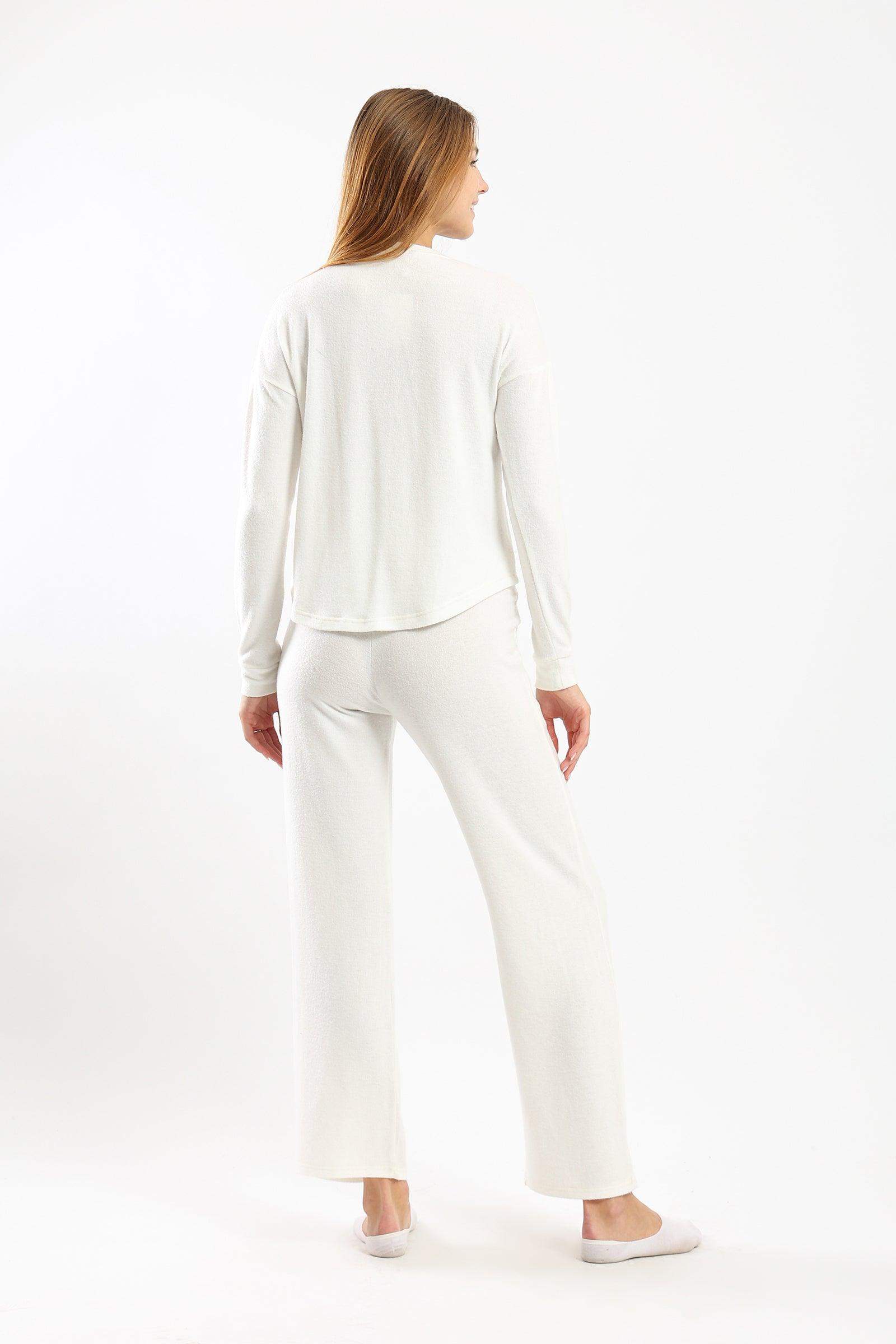 Off White Printed Pyjama Set - Carina - كارينا