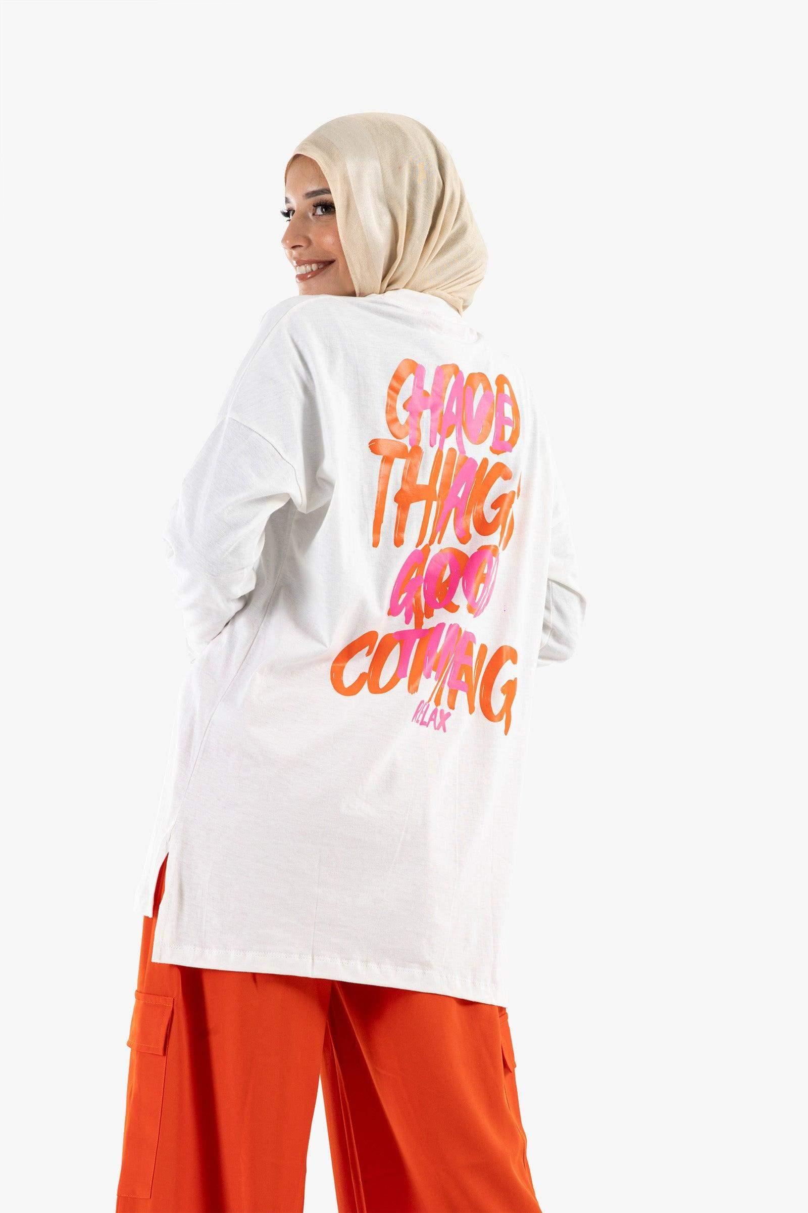Overlapping Print Lounge T-Shirt - Carina - كارينا