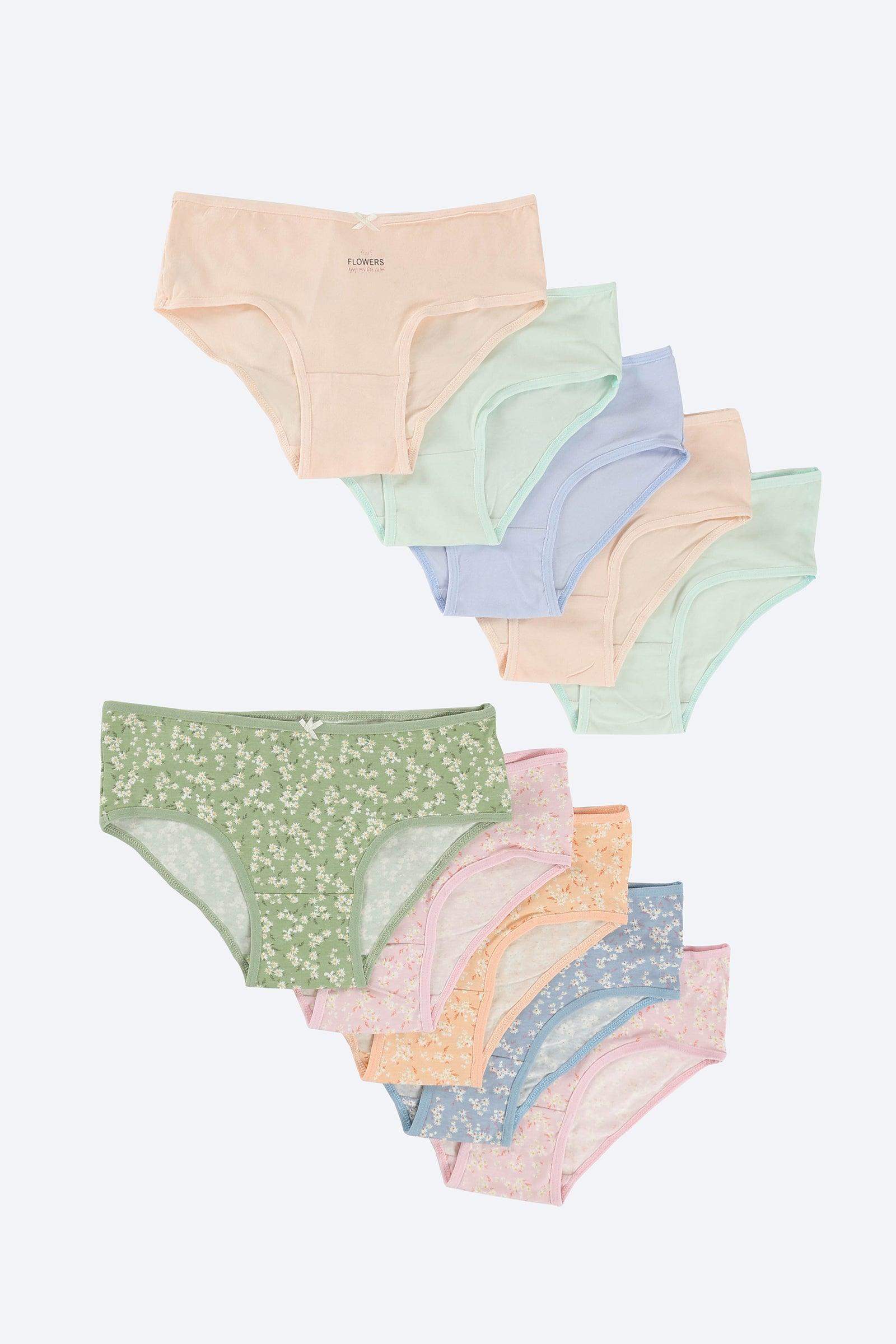 Pack of 10 Colored Brief Panties