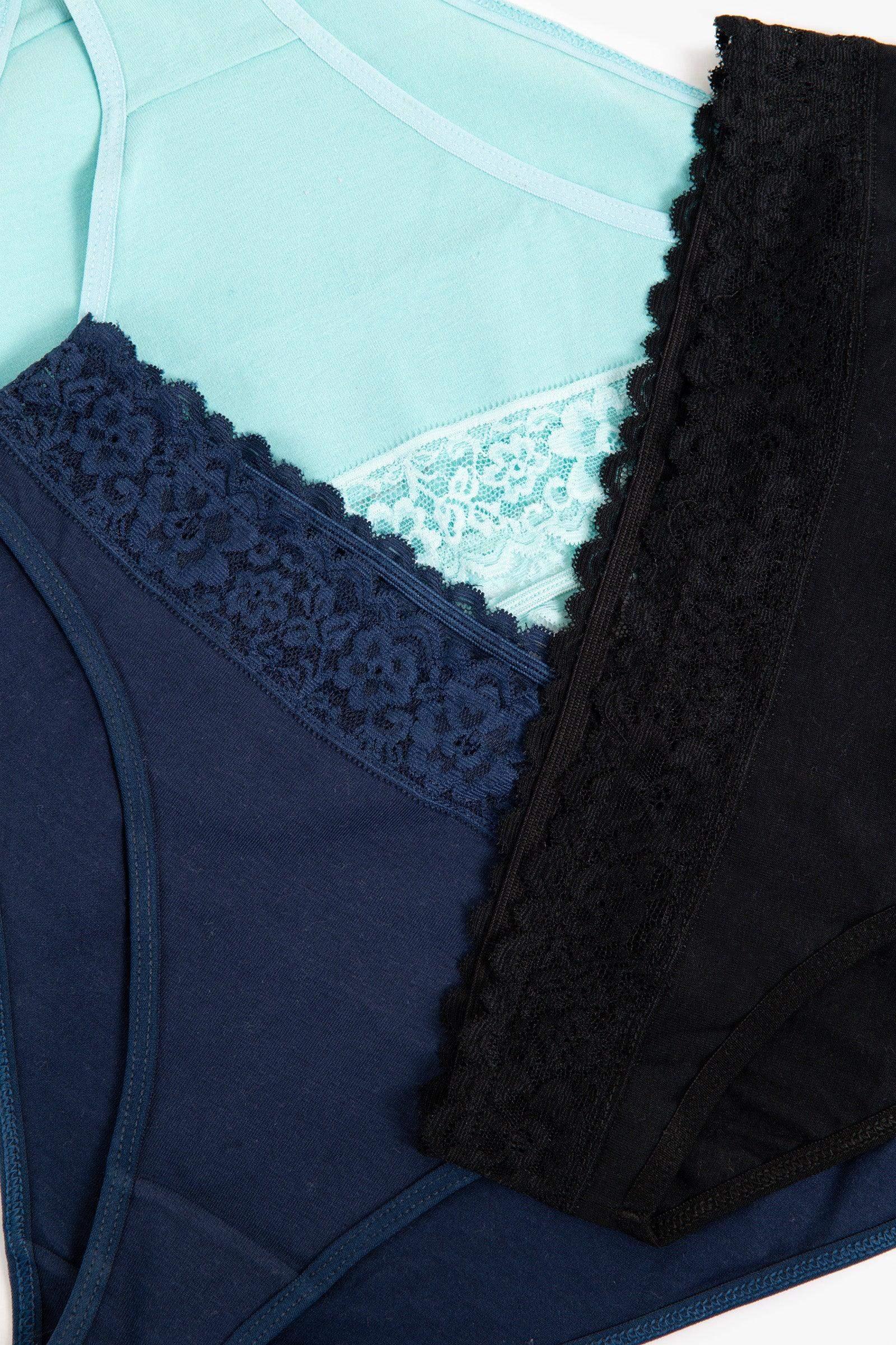 Pack of 3 Bikini Panties with Lace - Carina - كارينا