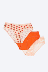 Pack of 3 Colored Bikini Panties - Carina - كارينا