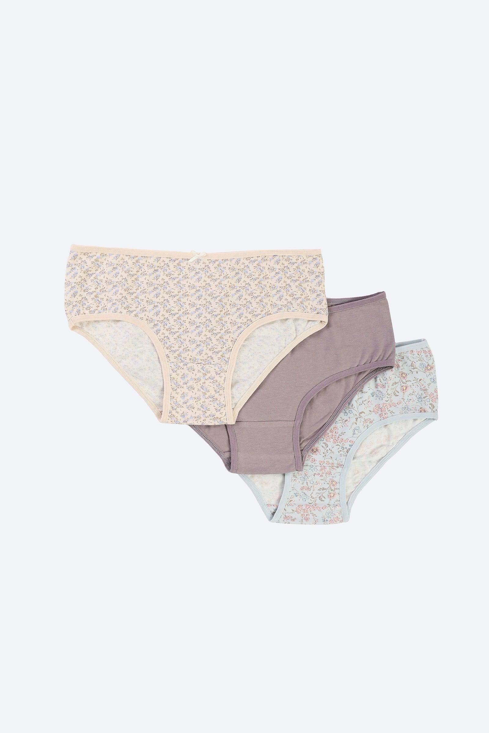 Pack of 3 Colored Brief Panties - Carina - كارينا