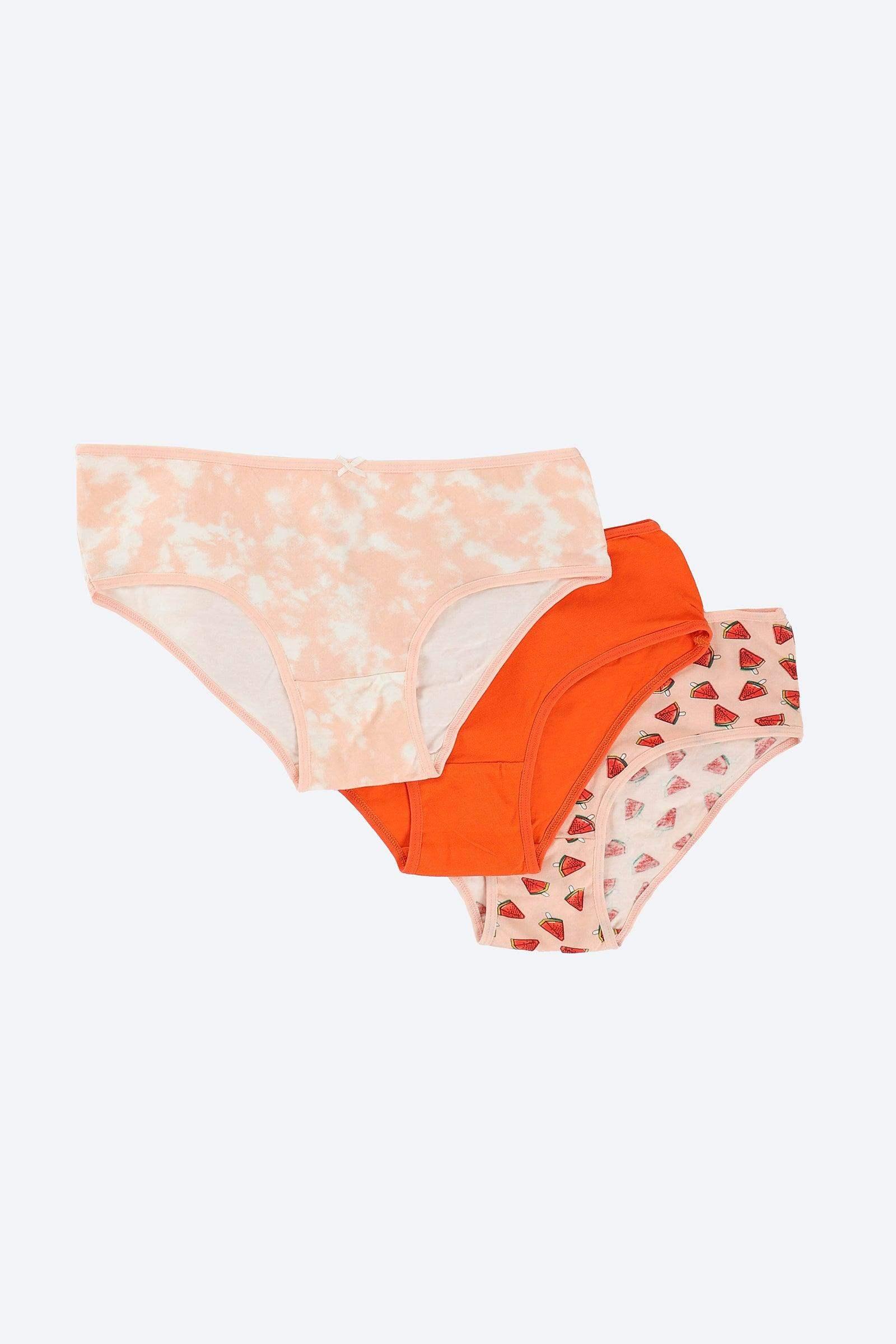 Pack of 3 Colored Brief Panties - Carina - كارينا