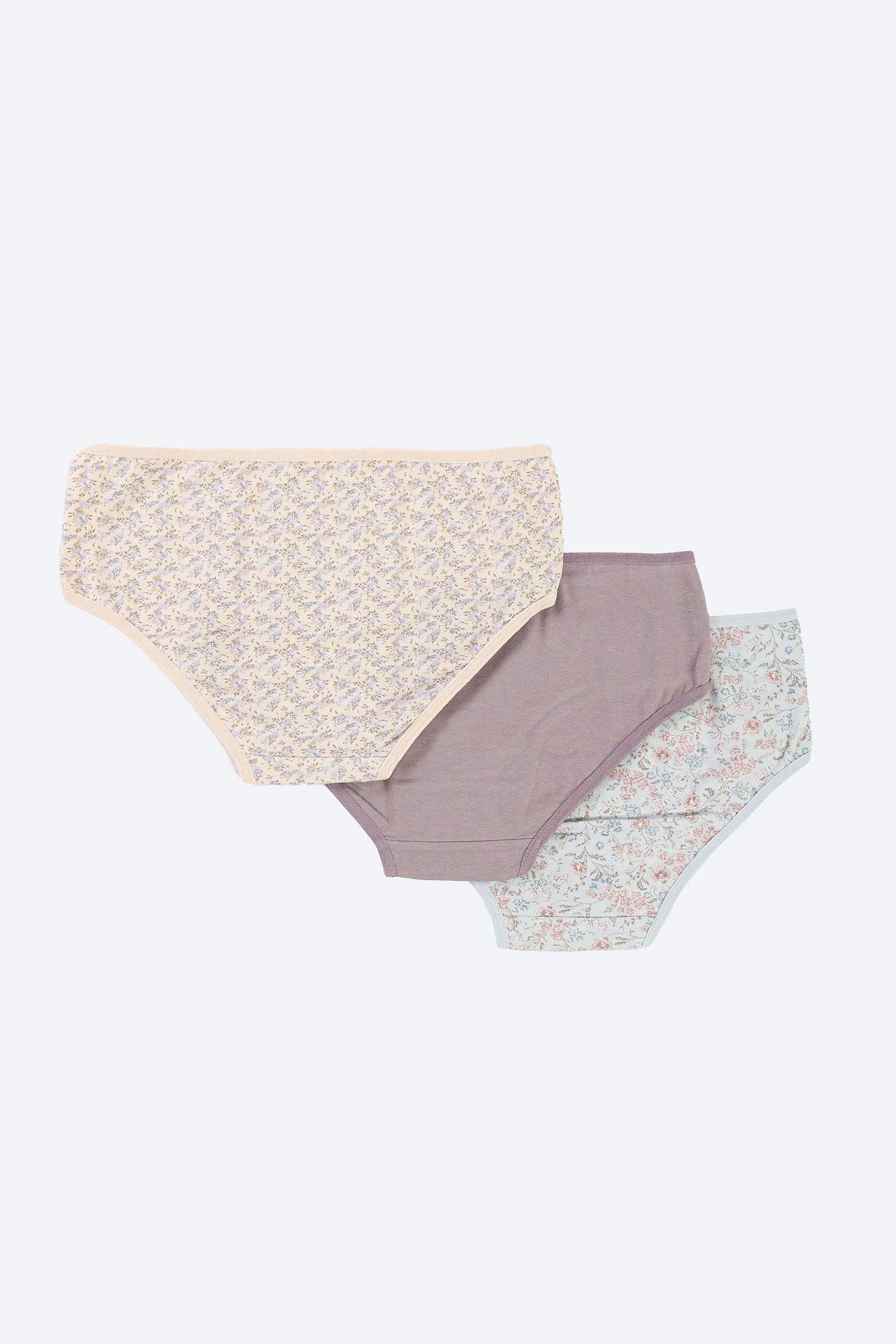 Pack of 3 Colored Brief Panties - Carina - كارينا