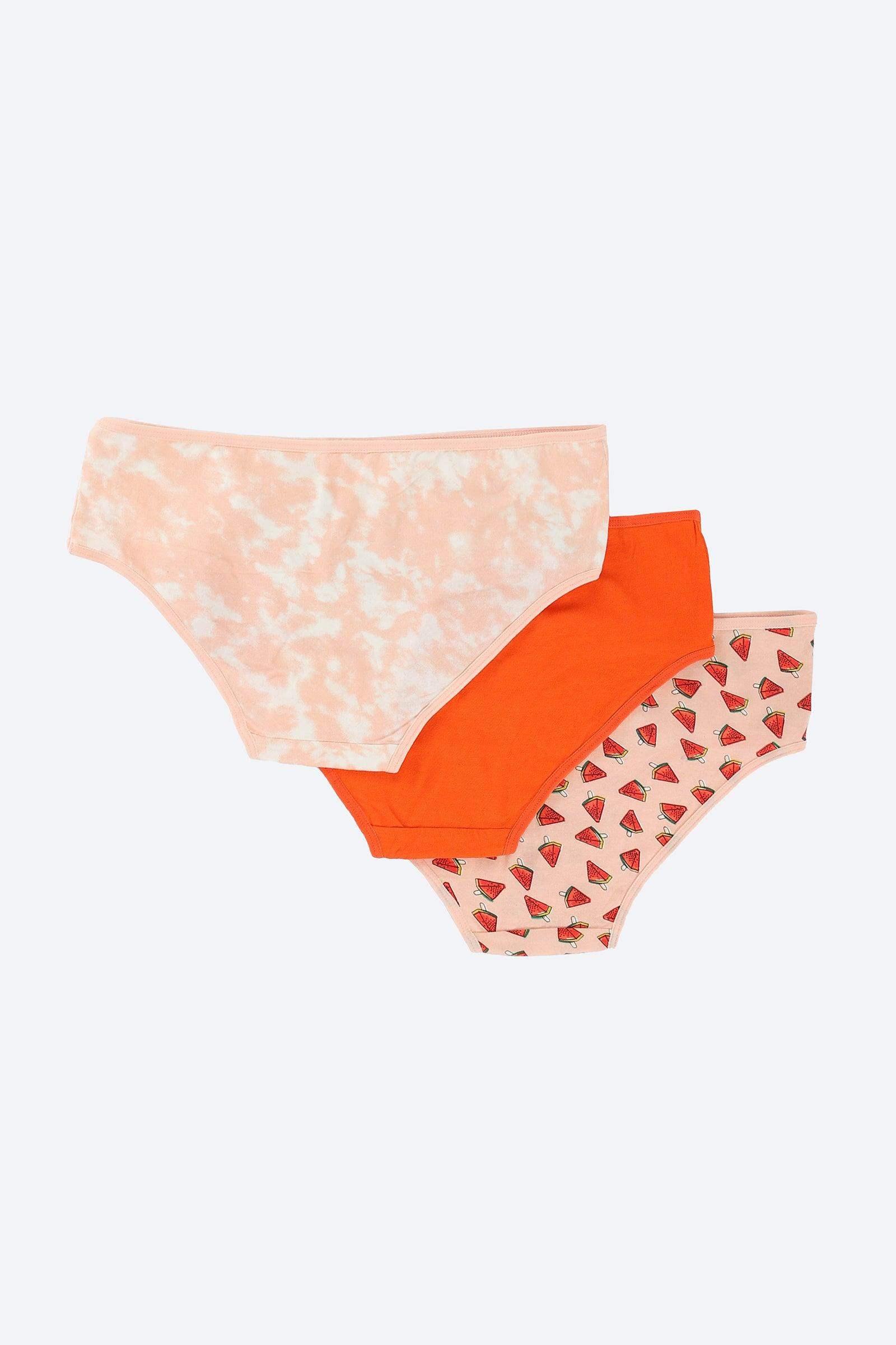 Pack of 3 Colored Brief Panties - Carina - كارينا