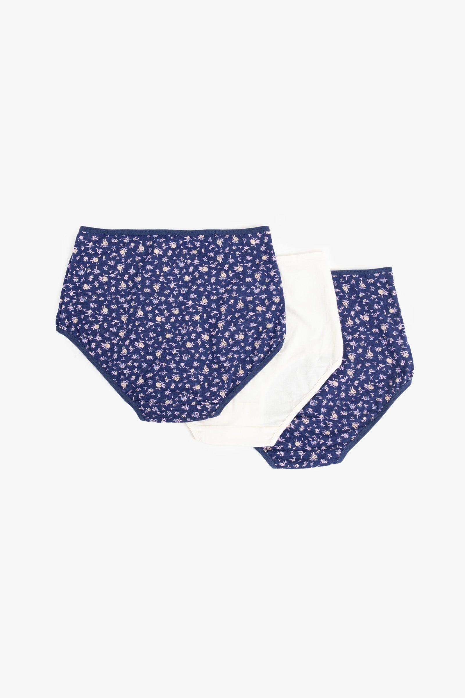 Pack of 3 Colored Full Brief Panties - Carina - كارينا
